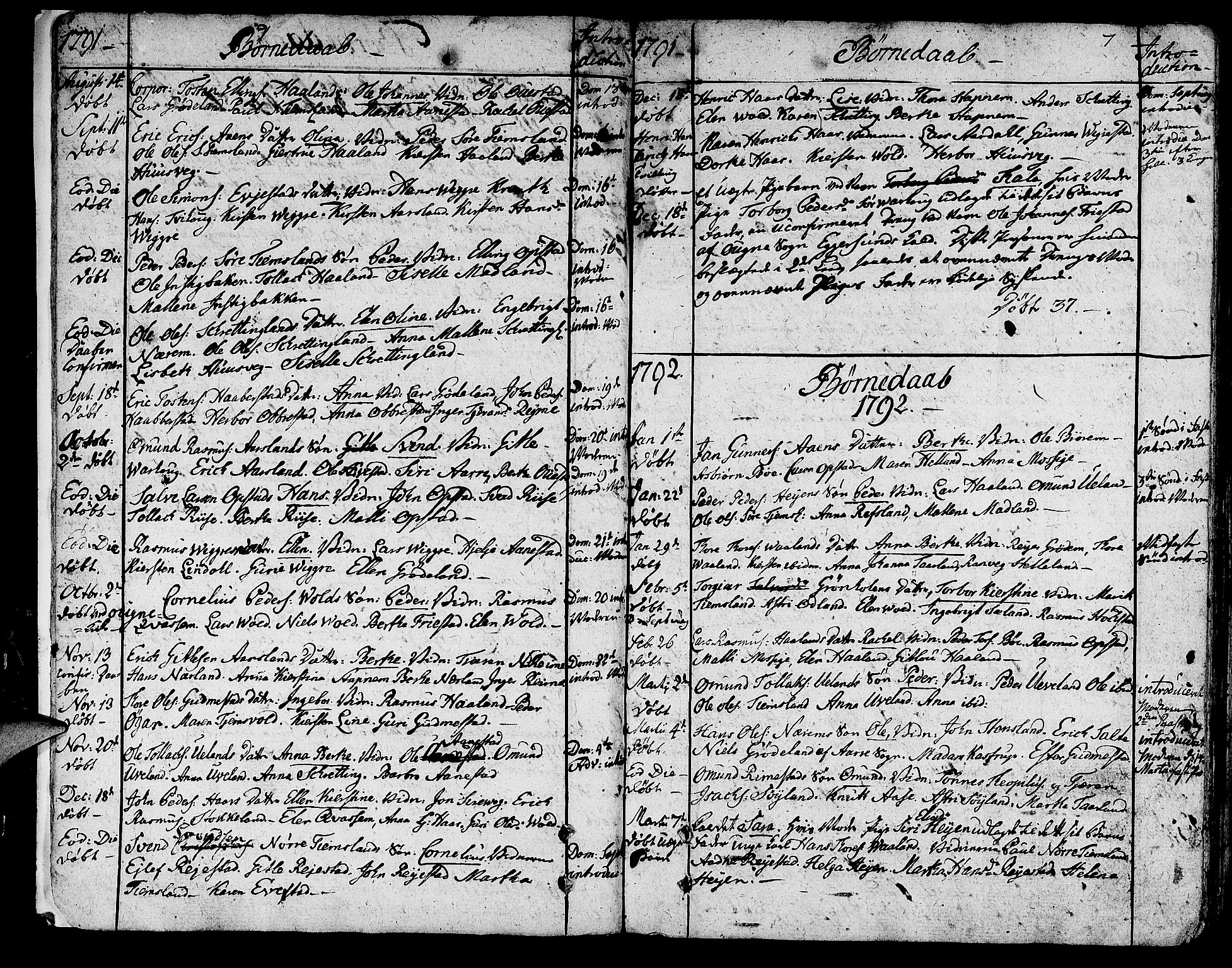 Hå sokneprestkontor, AV/SAST-A-101801/001/30BA/L0001: Parish register (official) no. A 1, 1787-1812, p. 7