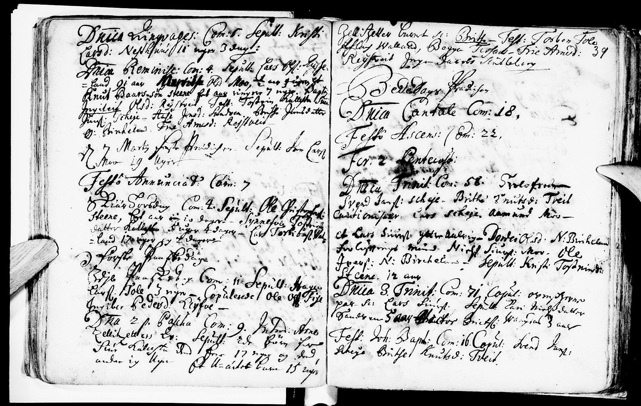 Kvam sokneprestembete, AV/SAB-A-76201/H/Haa: Parish register (official) no. A 2, 1696-1741, p. 39