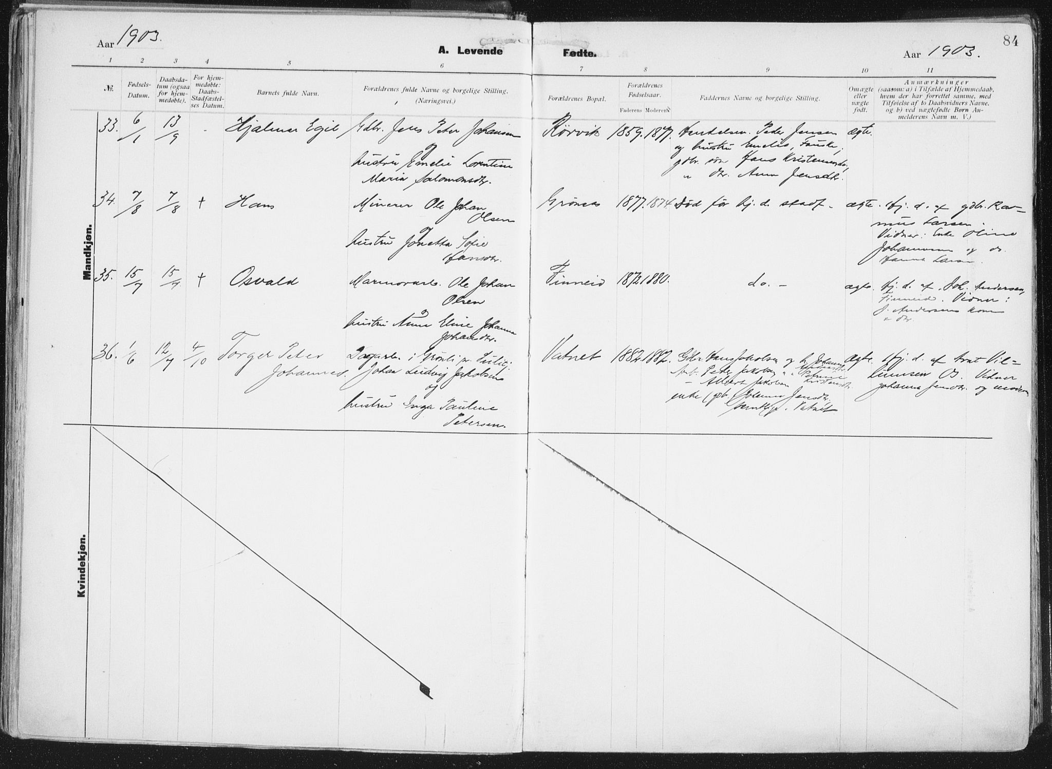 Ministerialprotokoller, klokkerbøker og fødselsregistre - Nordland, AV/SAT-A-1459/849/L0696: Parish register (official) no. 849A08, 1898-1910, p. 84