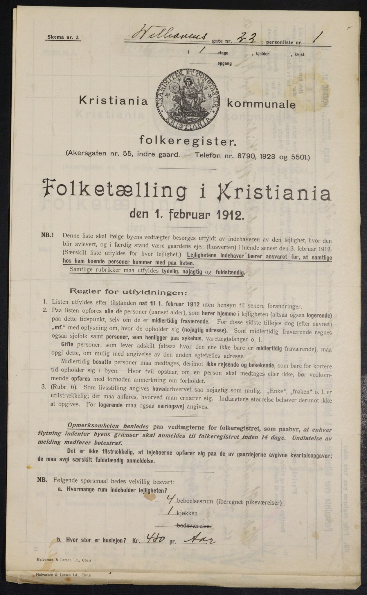 OBA, Municipal Census 1912 for Kristiania, 1912, p. 127700