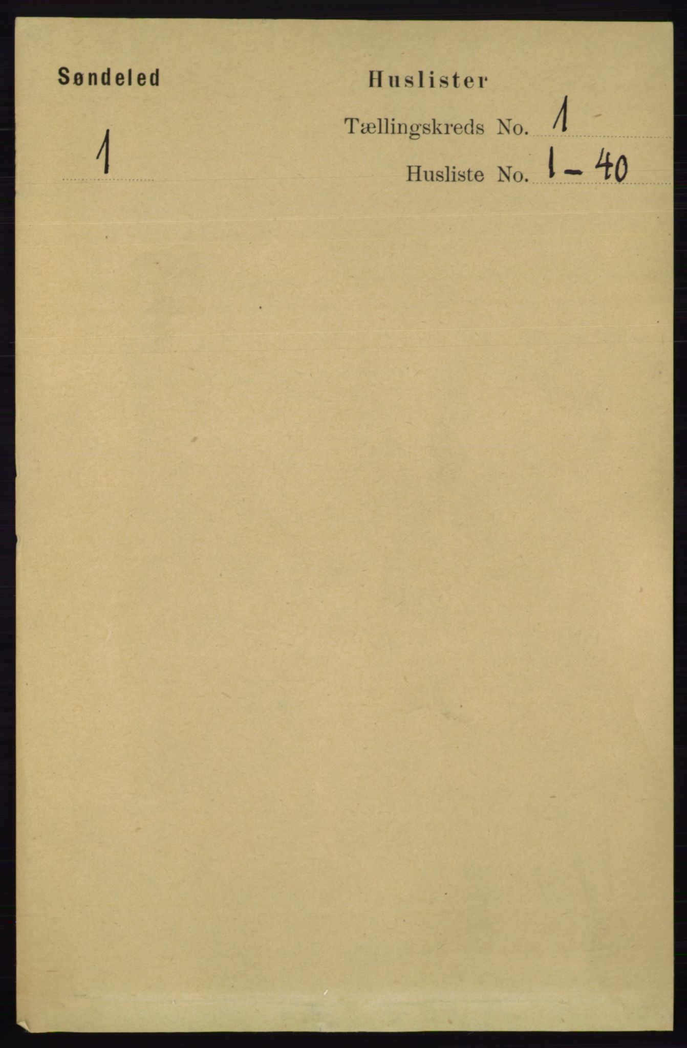 RA, 1891 census for 0913 Søndeled, 1891, p. 38