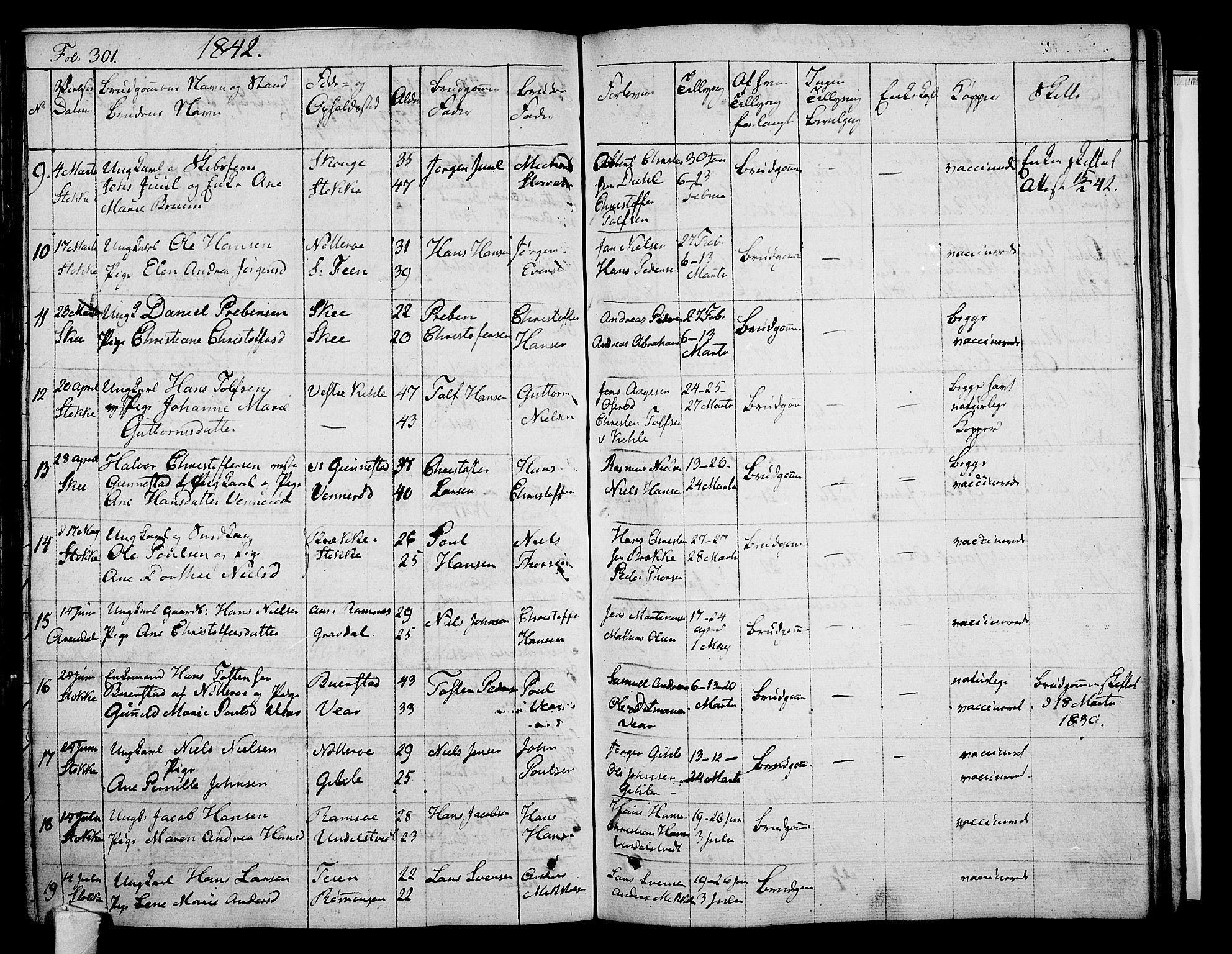 Stokke kirkebøker, AV/SAKO-A-320/F/Fa/L0006: Parish register (official) no. I 6, 1826-1843, p. 301