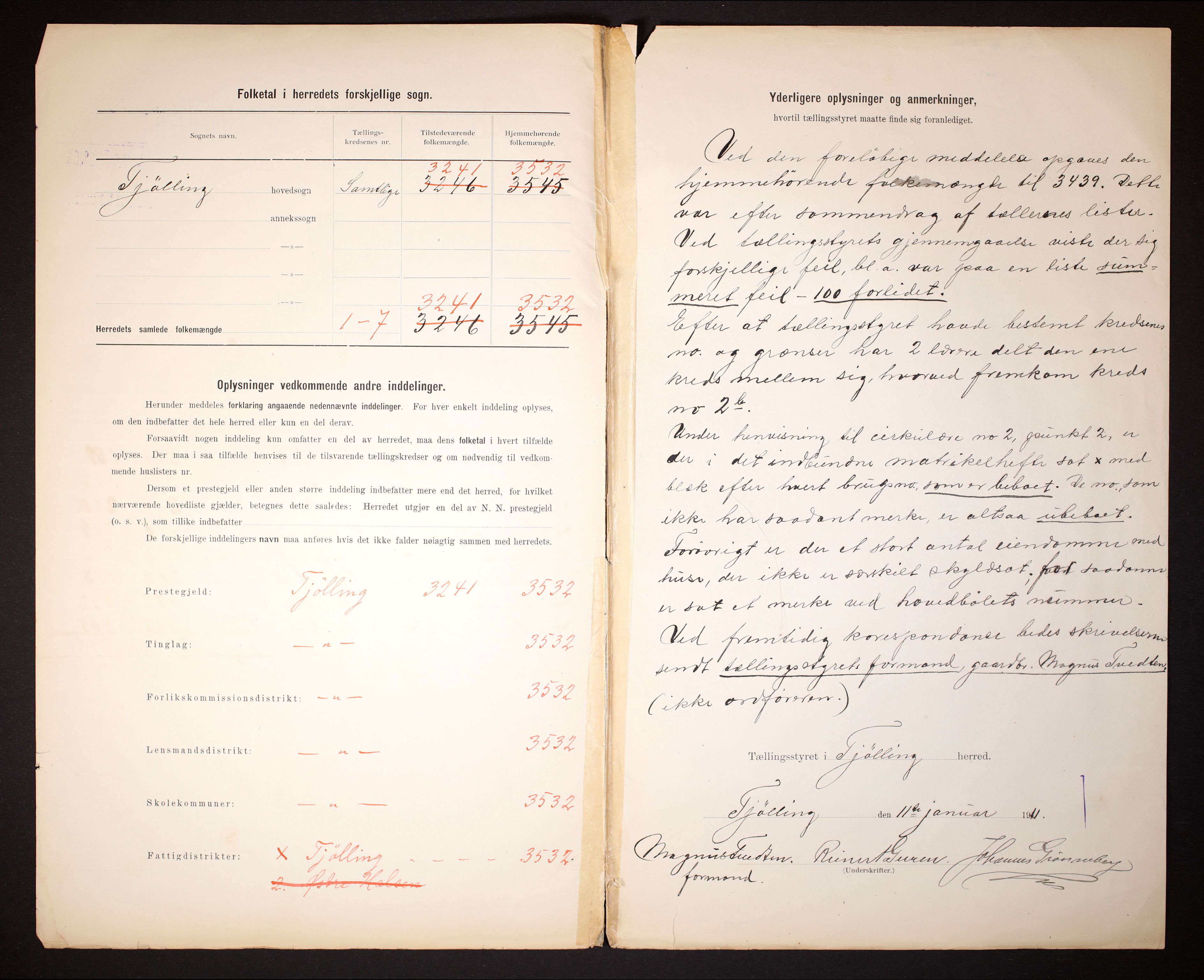 RA, 1910 census for Tjølling, 1910, p. 3