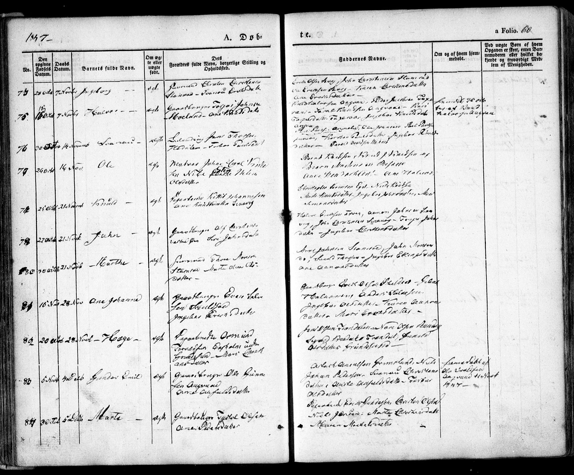 Søndeled sokneprestkontor, SAK/1111-0038/F/Fa/L0002: Parish register (official) no. A 2, 1839-1860, p. 60