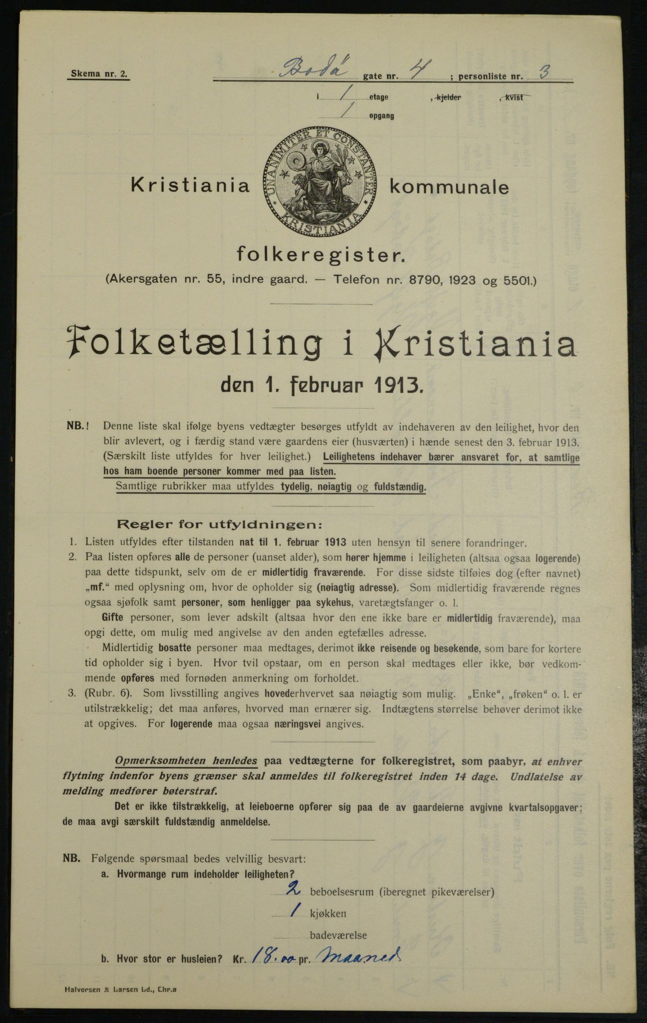 OBA, Municipal Census 1913 for Kristiania, 1913, p. 6581