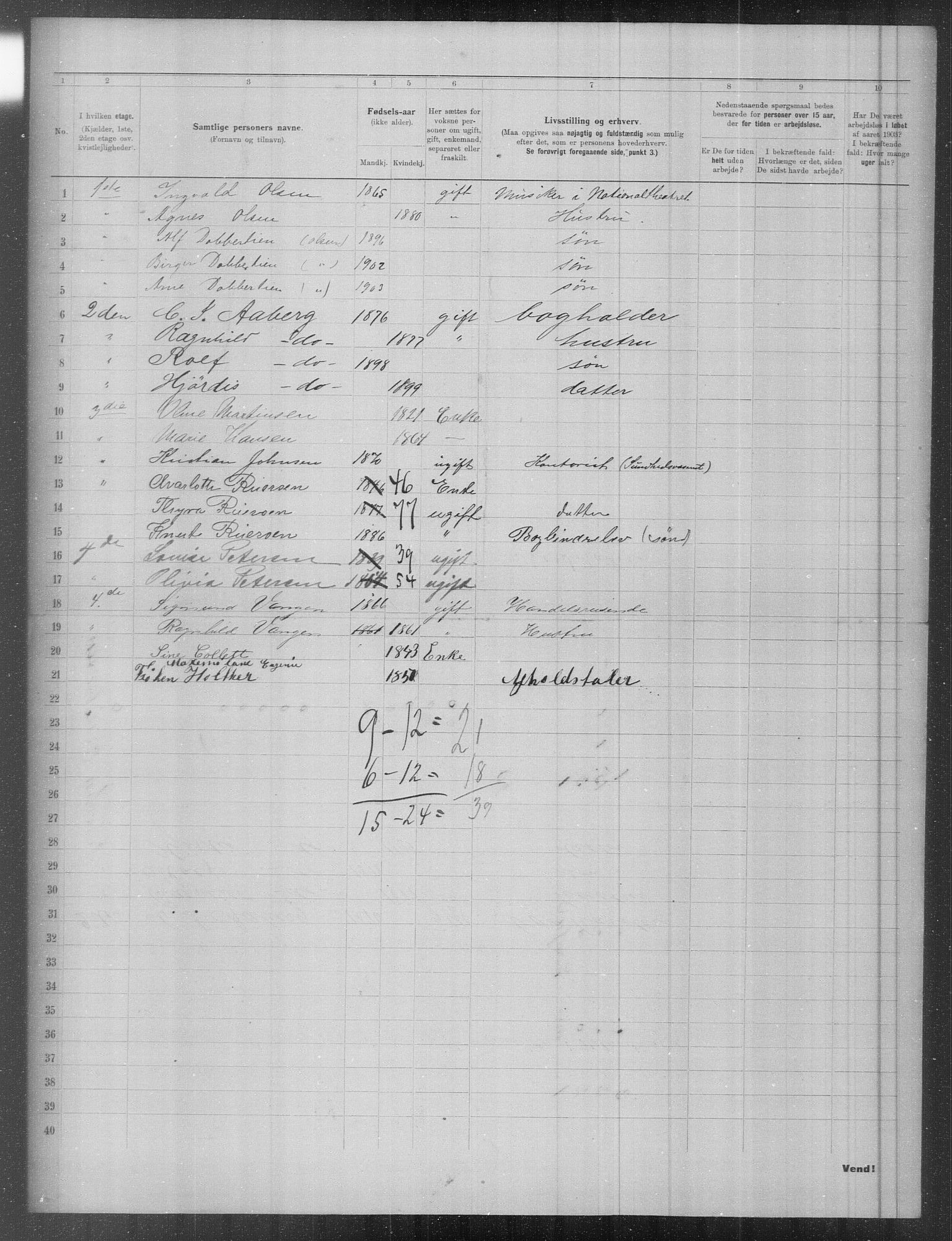 OBA, Municipal Census 1903 for Kristiania, 1903, p. 5997