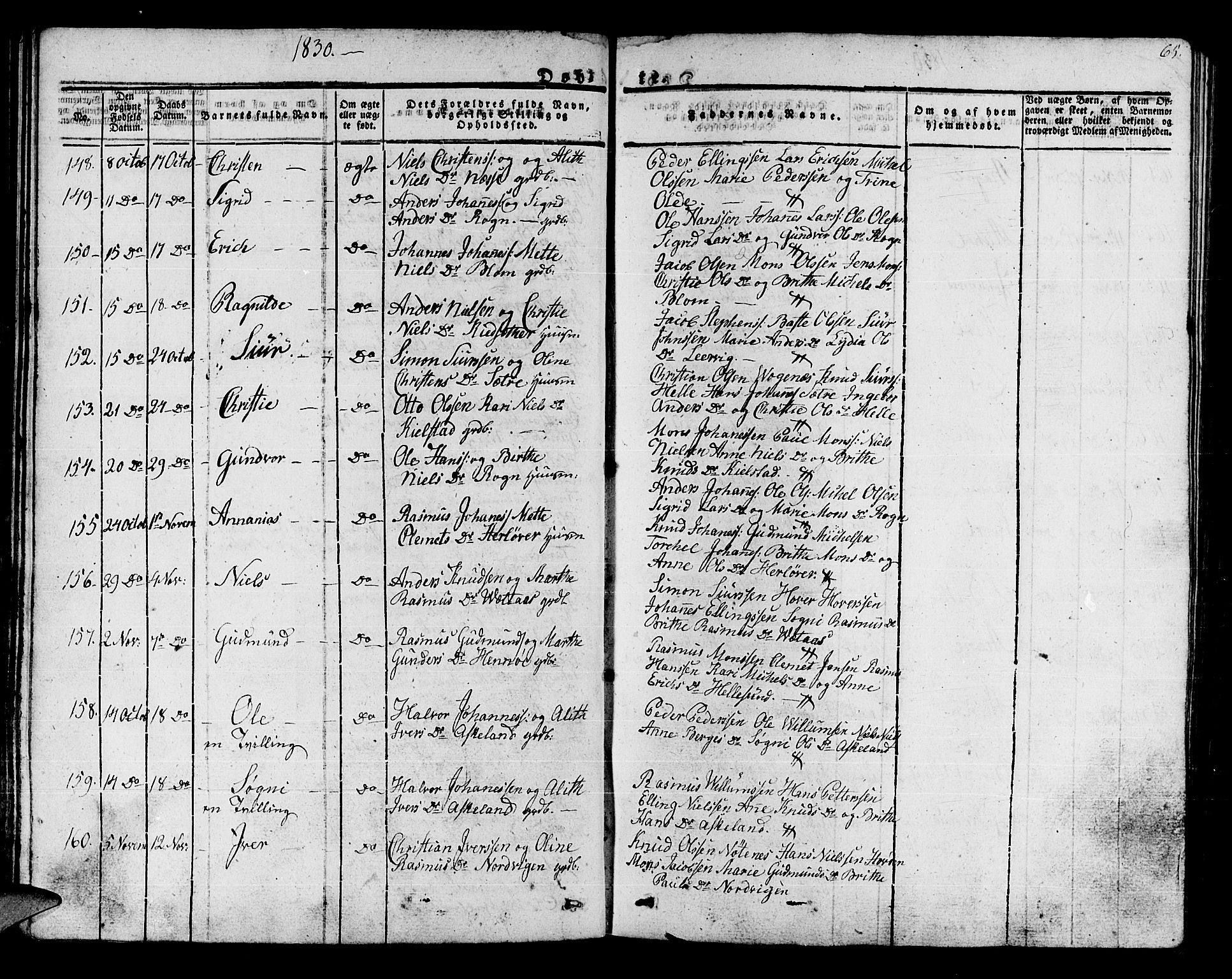 Manger sokneprestembete, AV/SAB-A-76801/H/Haa: Parish register (official) no. A 4, 1824-1838, p. 65