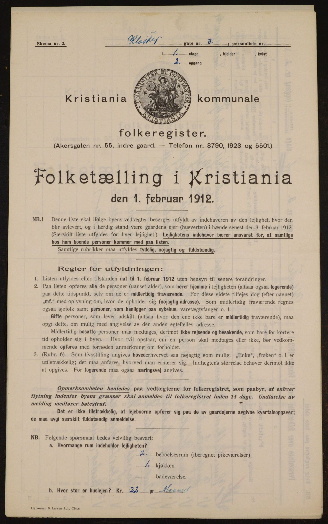 OBA, Municipal Census 1912 for Kristiania, 1912, p. 52356