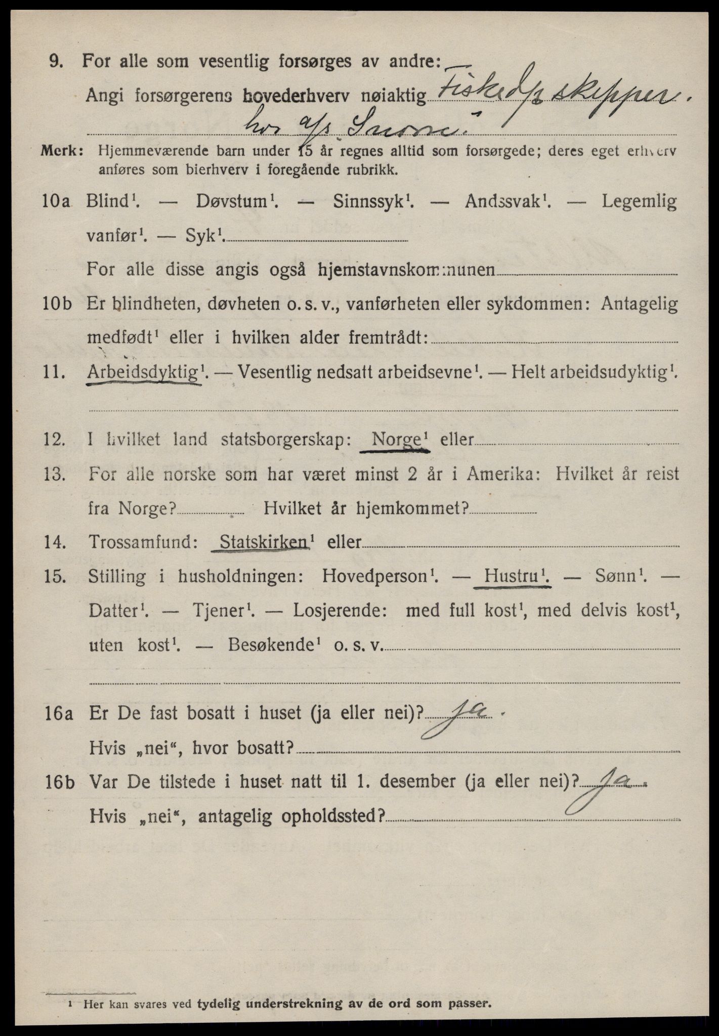 SAT, 1920 census for Ulstein, 1920, p. 1631