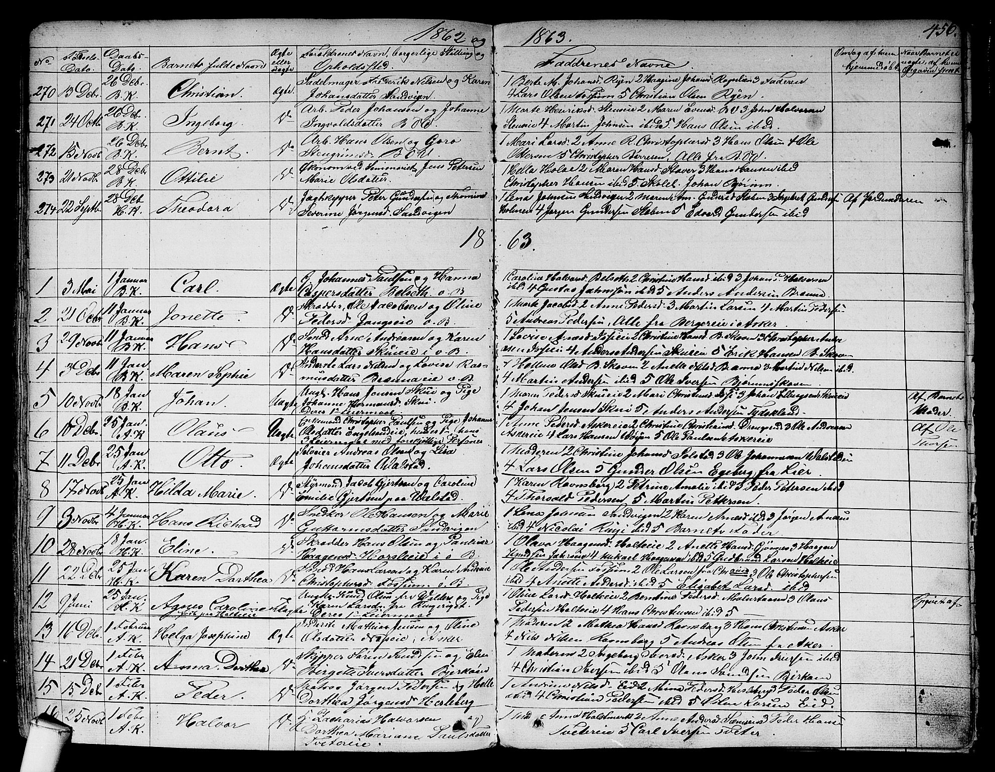 Asker prestekontor Kirkebøker, SAO/A-10256a/F/Fa/L0007: Parish register (official) no. I 7, 1825-1864, p. 456