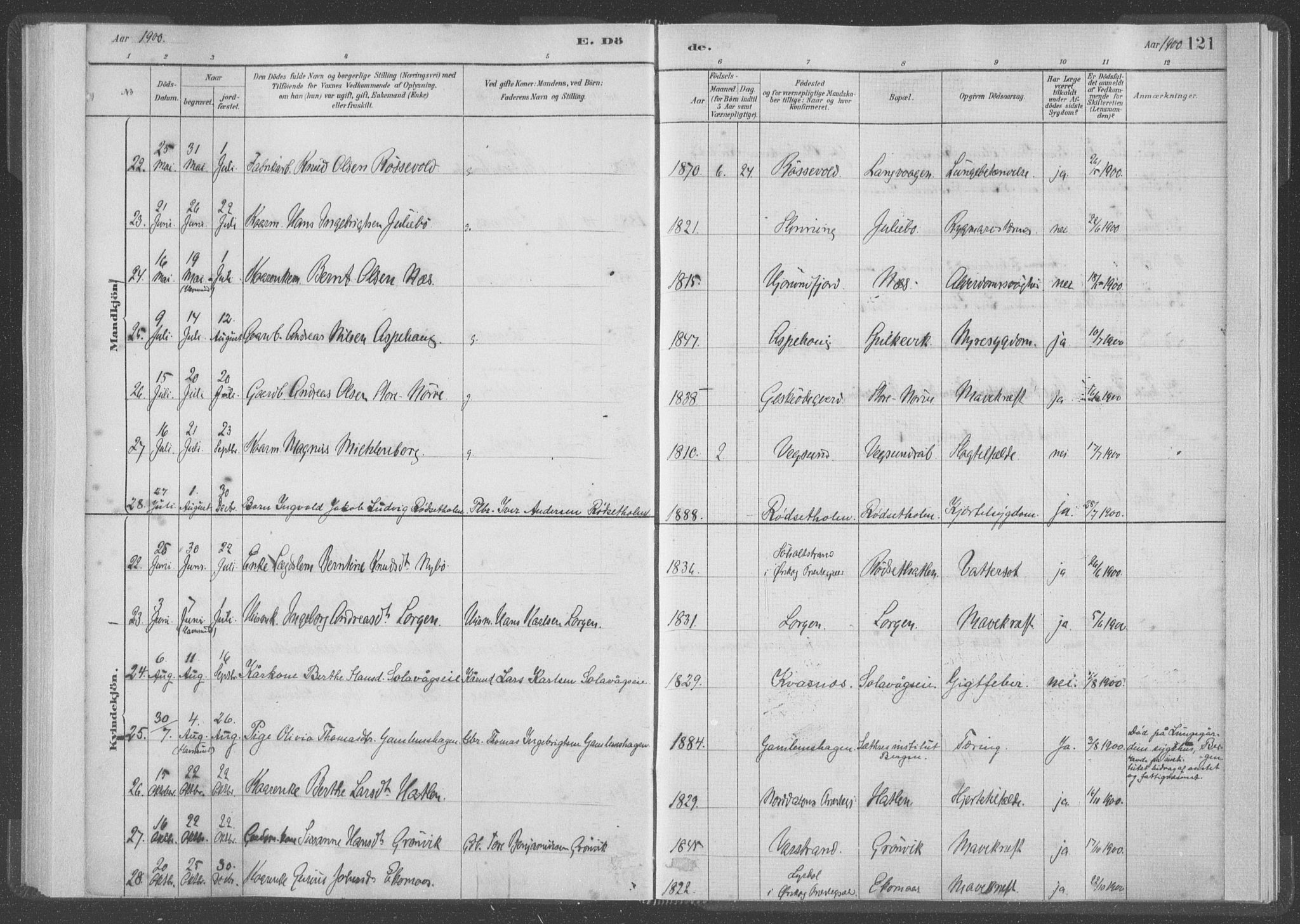 Ministerialprotokoller, klokkerbøker og fødselsregistre - Møre og Romsdal, AV/SAT-A-1454/528/L0403: Parish register (official) no. 528A13I, 1880-1947, p. 121