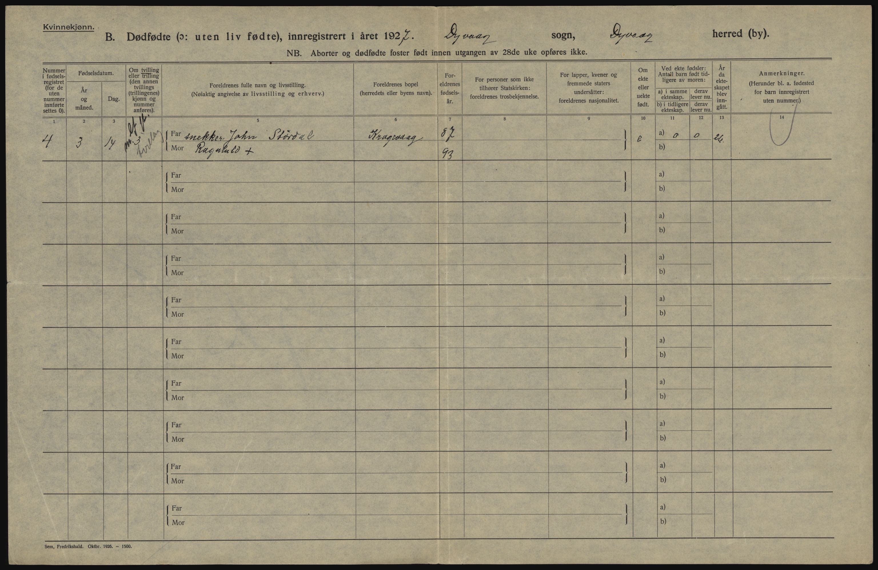 Statistisk sentralbyrå, Sosiodemografiske emner, Befolkning, AV/RA-S-2228/D/Df/Dfc/Dfcg/L0021: Aust-Agder fylke: Levendefødte menn og kvinner, gifte, døde, dødfødte. bygder og byer., 1927, p. 756