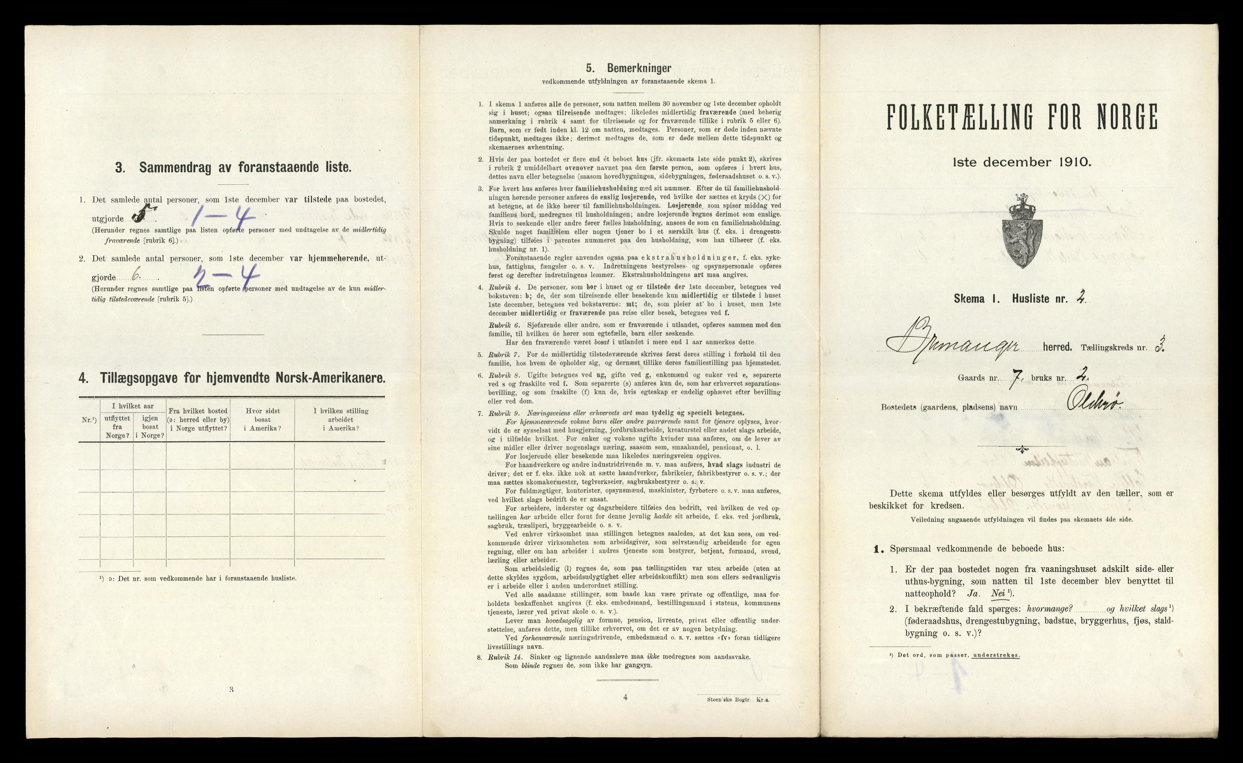 RA, 1910 census for Bremanger, 1910, p. 213