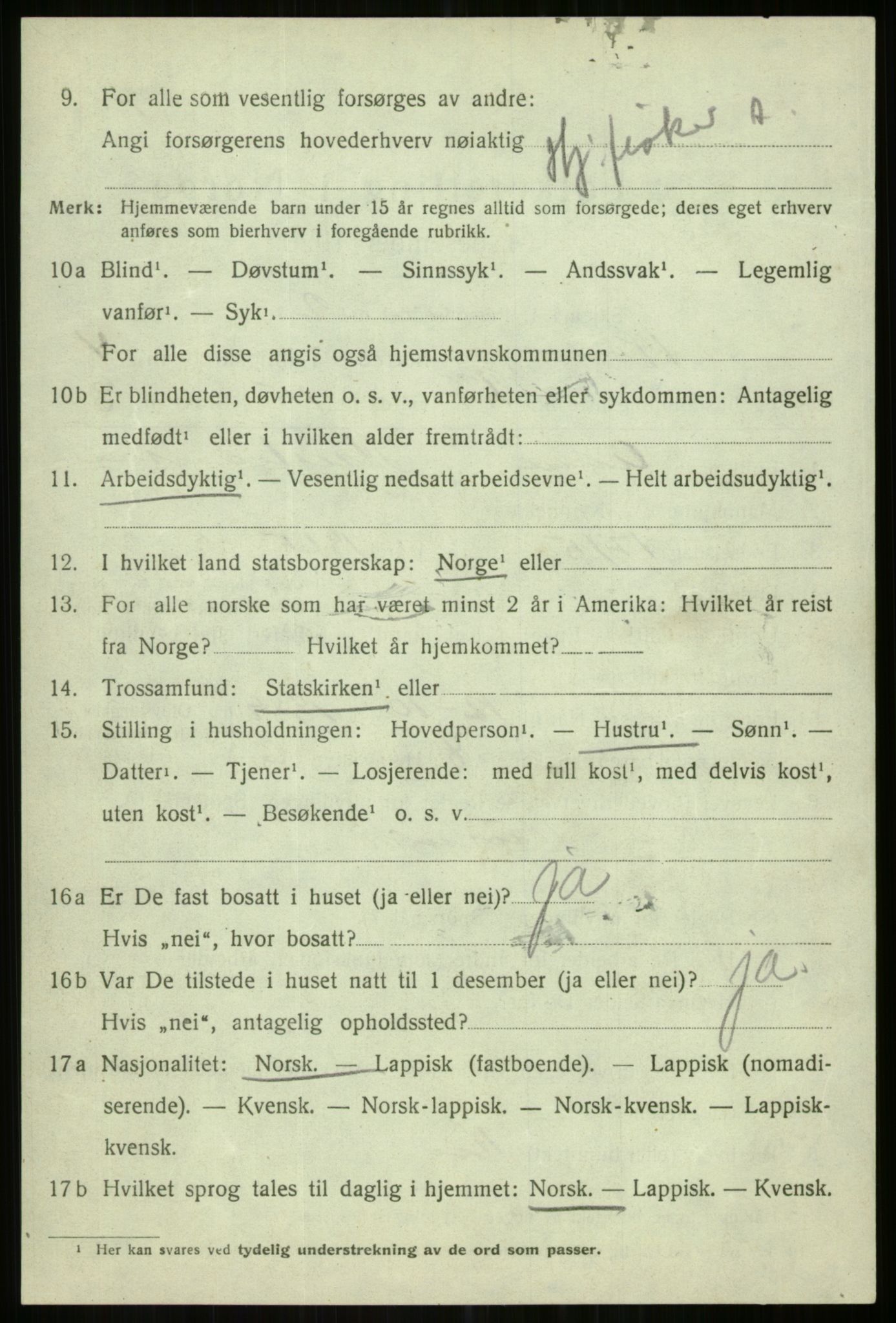 SATØ, 1920 census for Karlsøy, 1920, p. 2070