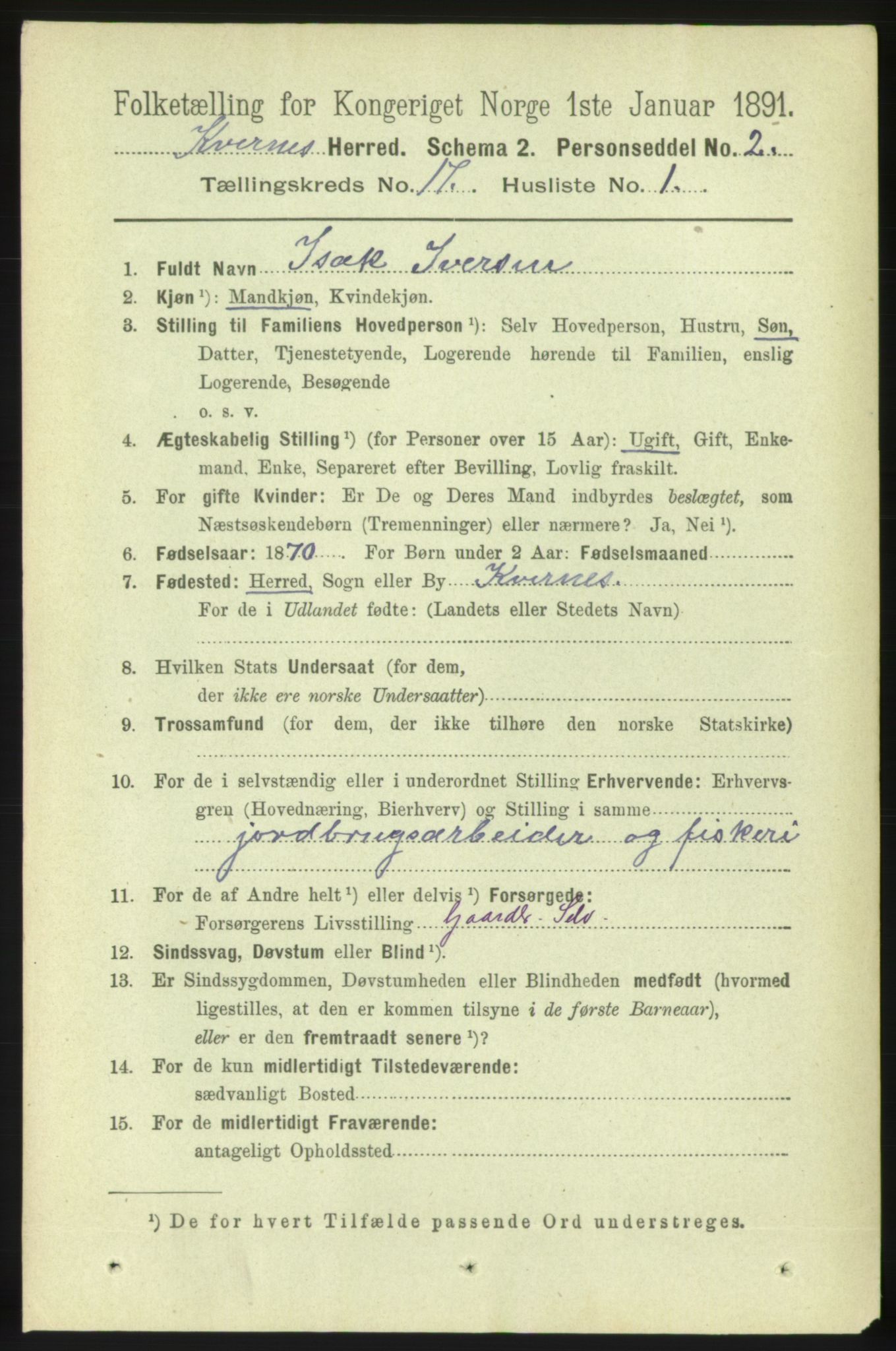 RA, 1891 census for 1553 Kvernes, 1891, p. 7150