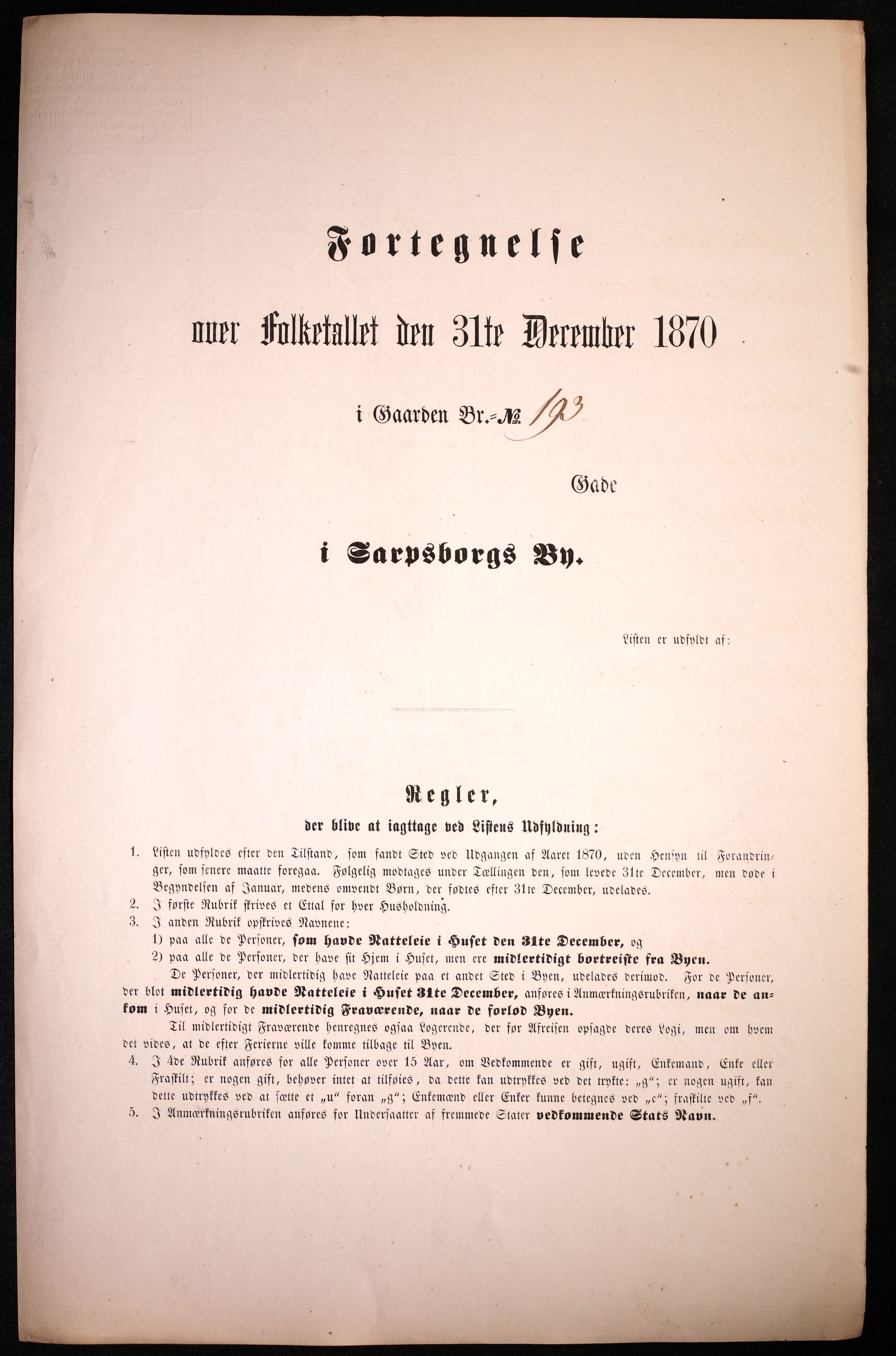 RA, 1870 census for 0102 Sarpsborg, 1870, p. 57