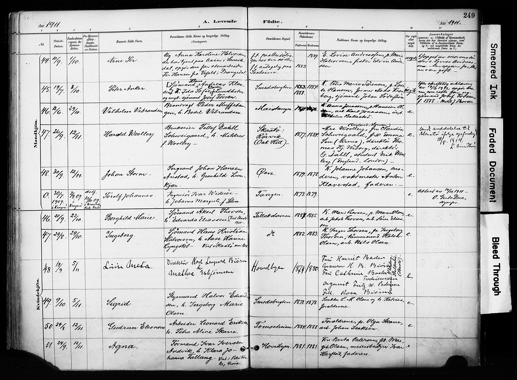 Kragerø kirkebøker, AV/SAKO-A-278/F/Fa/L0013: Parish register (official) no. 13, 1887-1915, p. 249