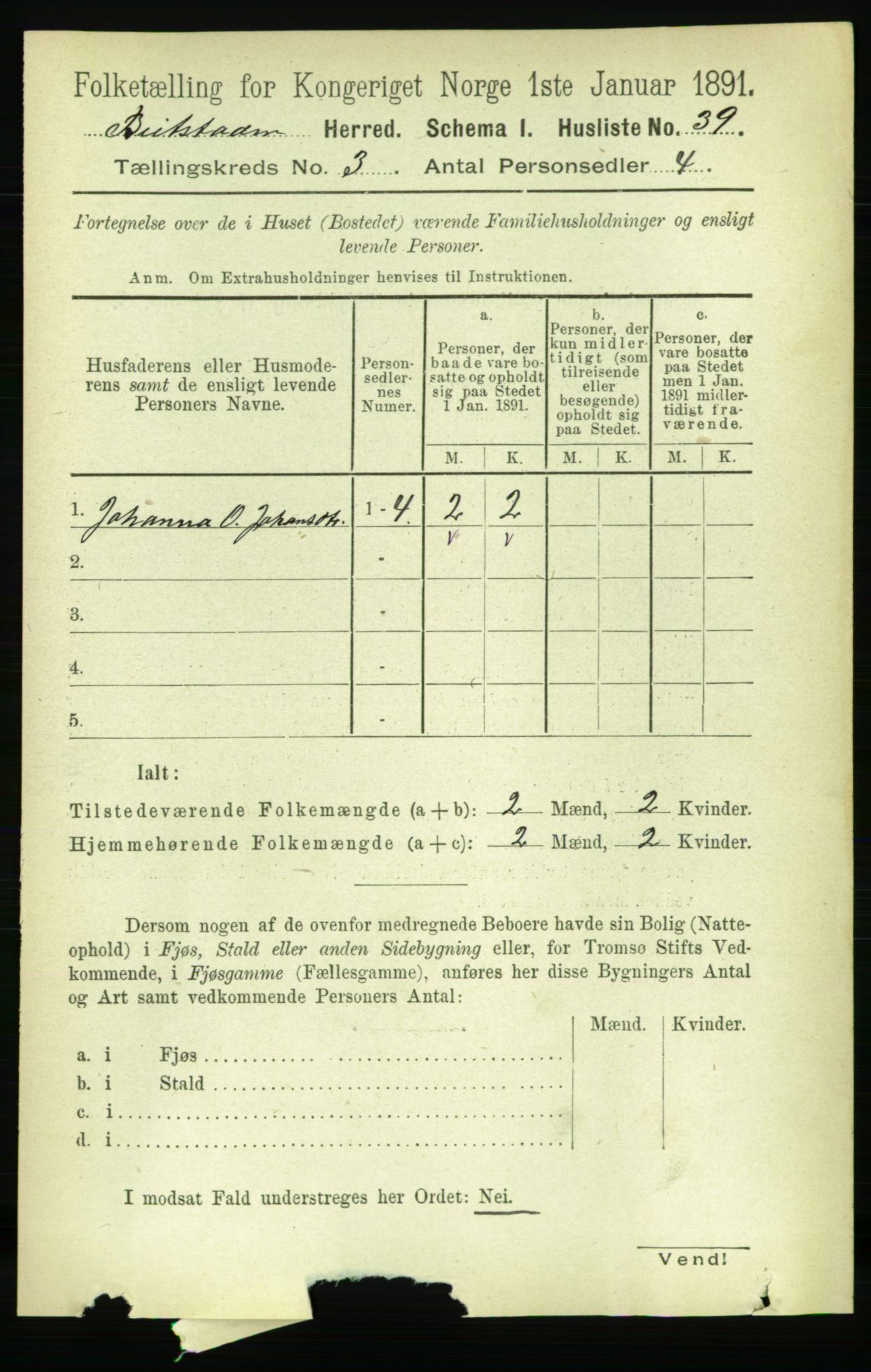 RA, 1891 census for 1727 Beitstad, 1891, p. 717