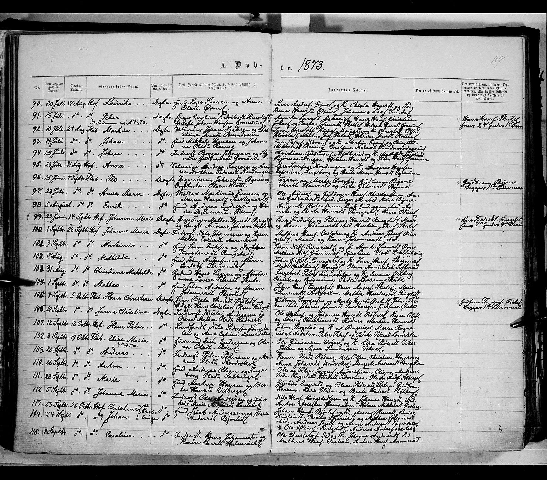 Søndre Land prestekontor, SAH/PREST-122/K/L0001: Parish register (official) no. 1, 1860-1877, p. 87