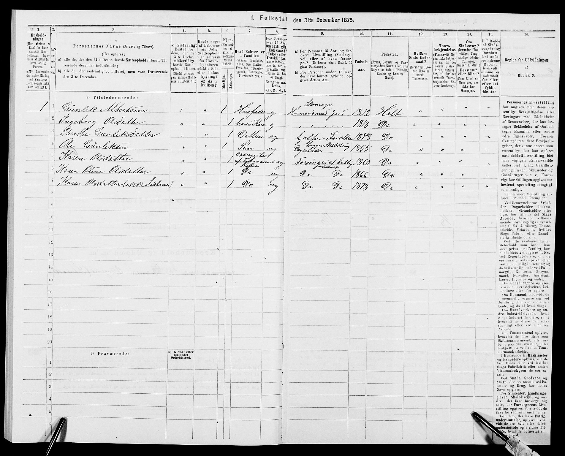 SAK, 1875 census for 0914L Holt/Holt, 1875, p. 528