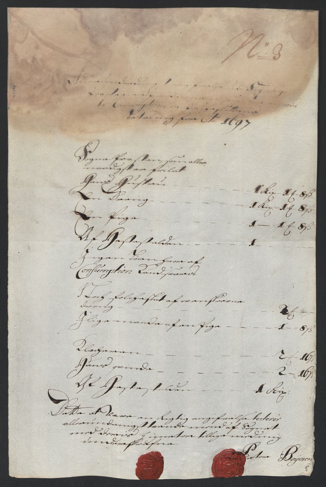 Rentekammeret inntil 1814, Reviderte regnskaper, Fogderegnskap, AV/RA-EA-4092/R07/L0287: Fogderegnskap Rakkestad, Heggen og Frøland, 1697, p. 239