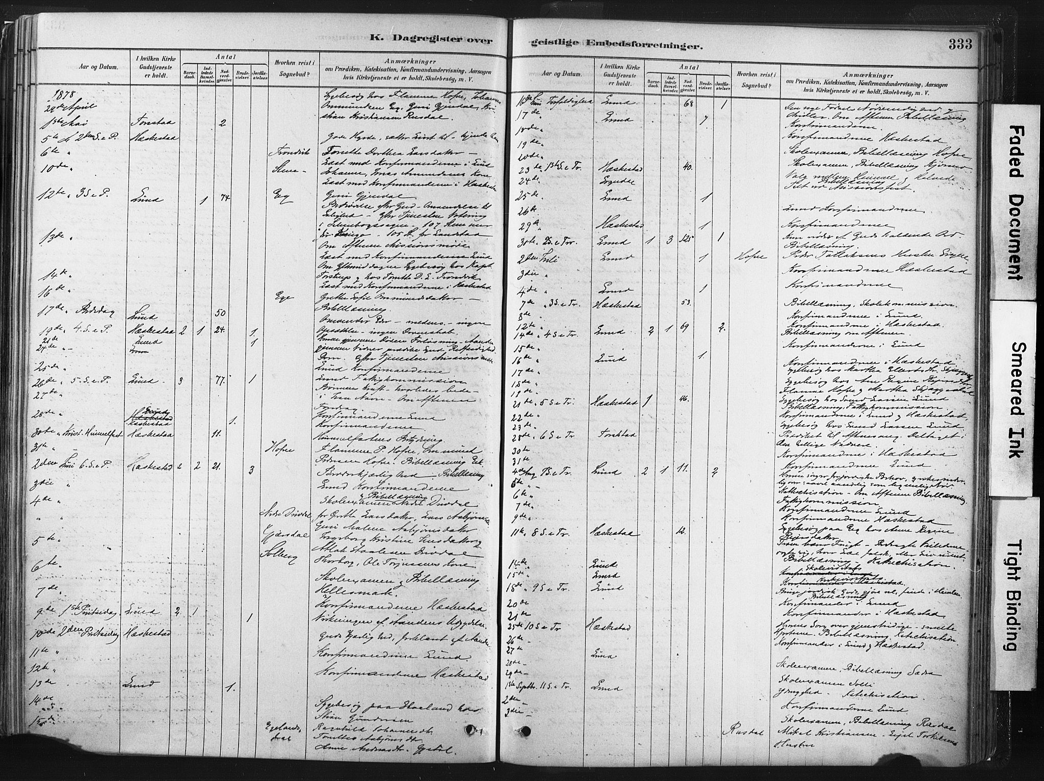 Lund sokneprestkontor, SAST/A-101809/S06/L0011: Parish register (official) no. A 10, 1877-1904, p. 333