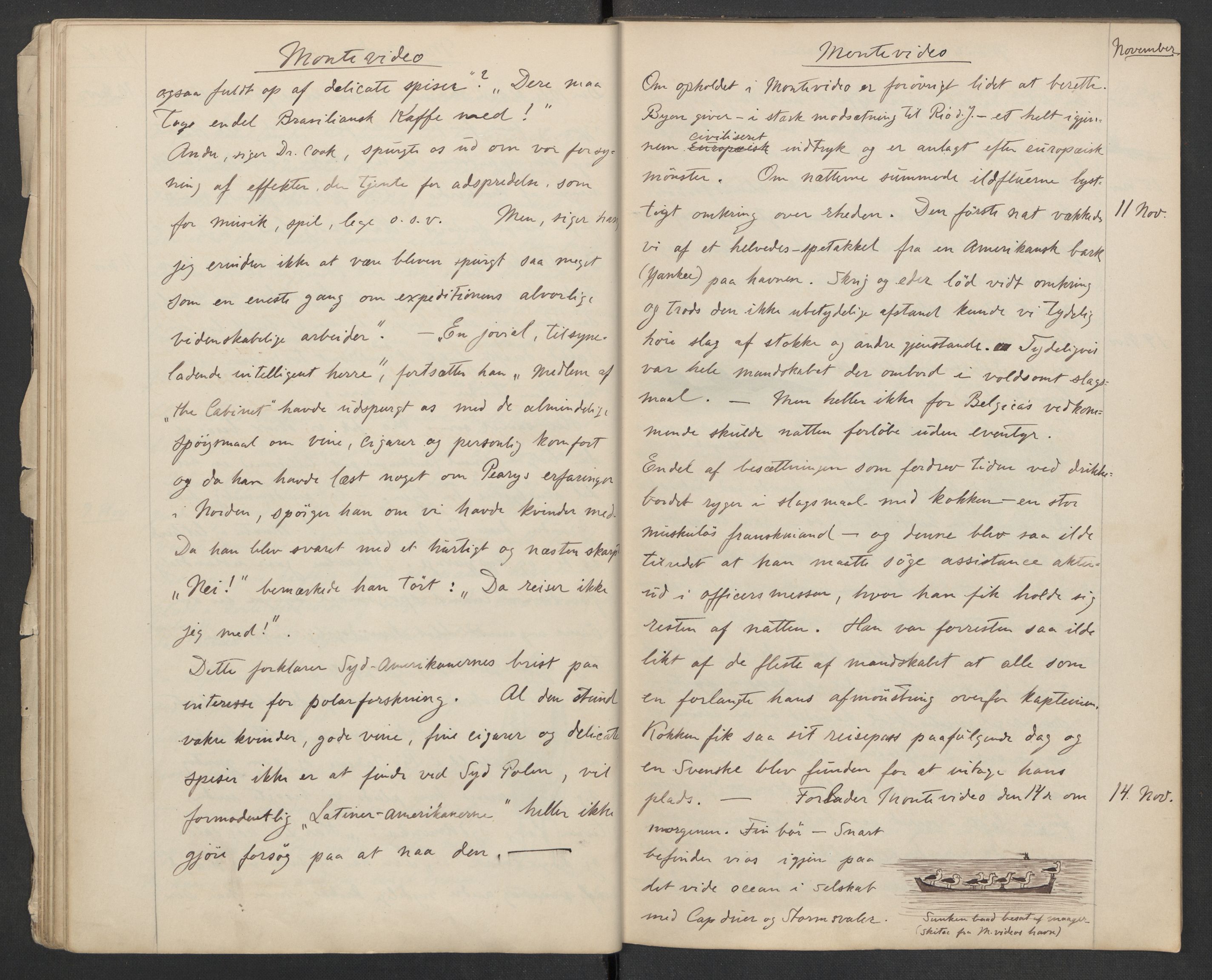 Koren-familien, AV/RA-PA-0337/D/L0104/0001: Lnr. 206 Johan Koren, 1879-1919, zoolog / Johan Korens håndskrevne dagbok fra Belgica ekspedisjonen, 1897-1898, p. 19