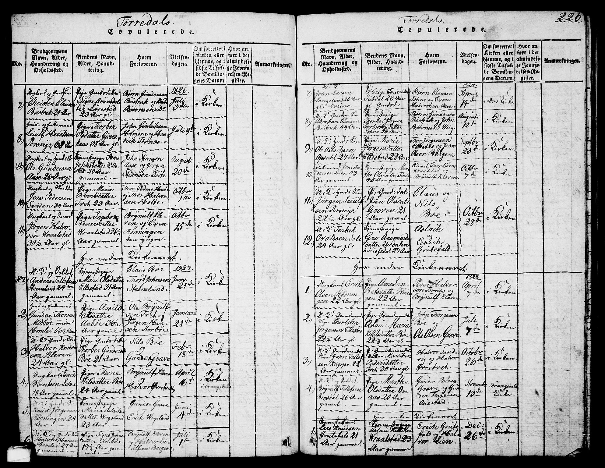 Drangedal kirkebøker, SAKO/A-258/G/Ga/L0001: Parish register (copy) no. I 1 /2, 1814-1856, p. 226