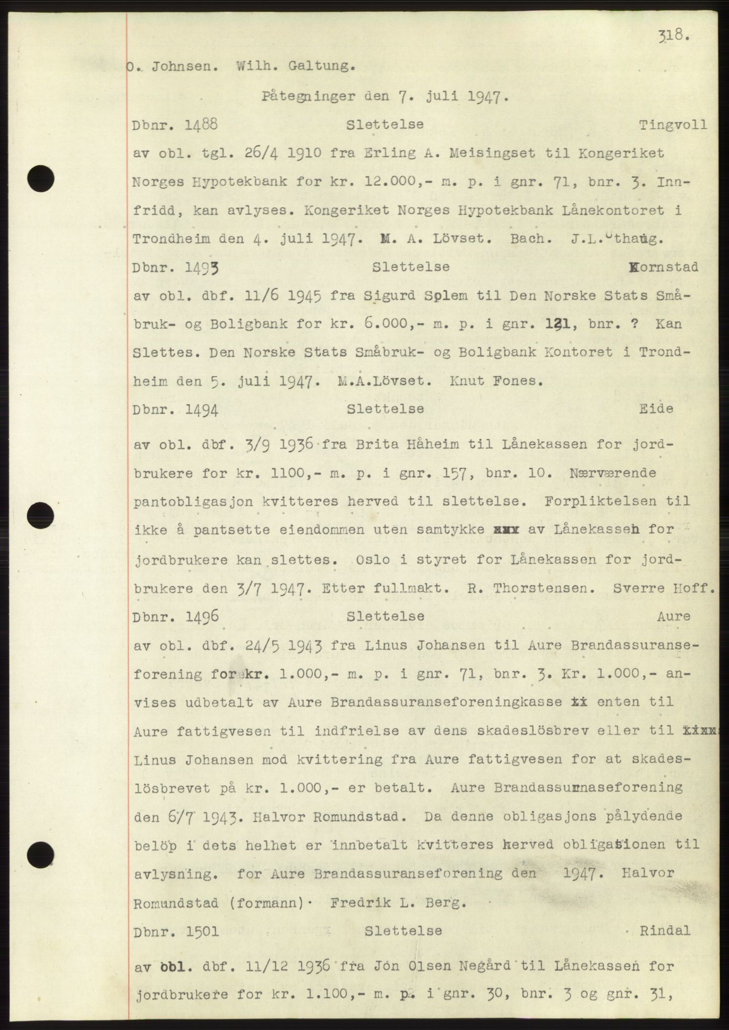 Nordmøre sorenskriveri, SAT/A-4132/1/2/2Ca: Mortgage book no. C82b, 1946-1951, Diary no: : 1488/1947