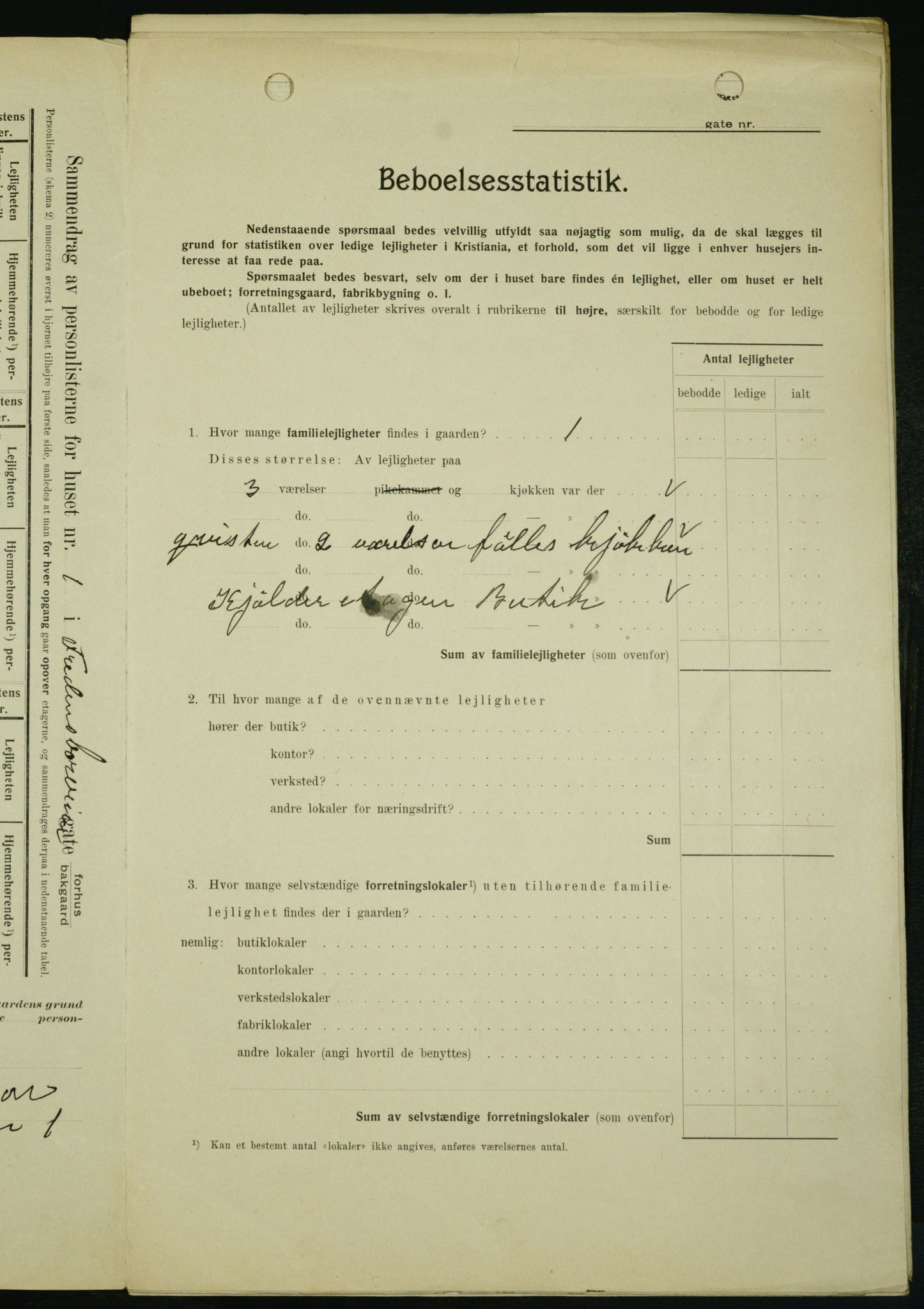 OBA, Municipal Census 1909 for Kristiania, 1909, p. 23090