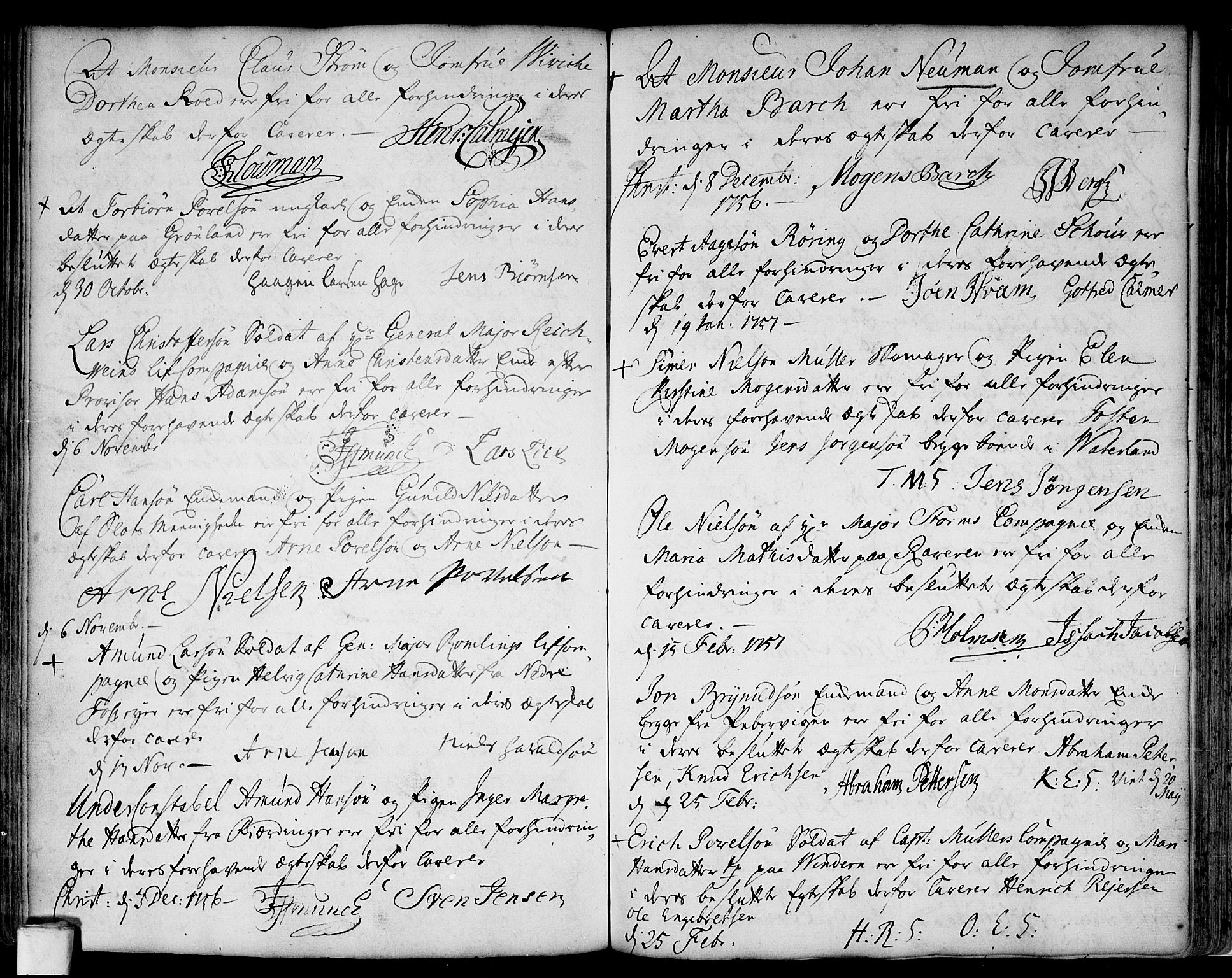 Aker prestekontor kirkebøker, AV/SAO-A-10861/L/L0002: Best man's statements no. 2, 1734-1773