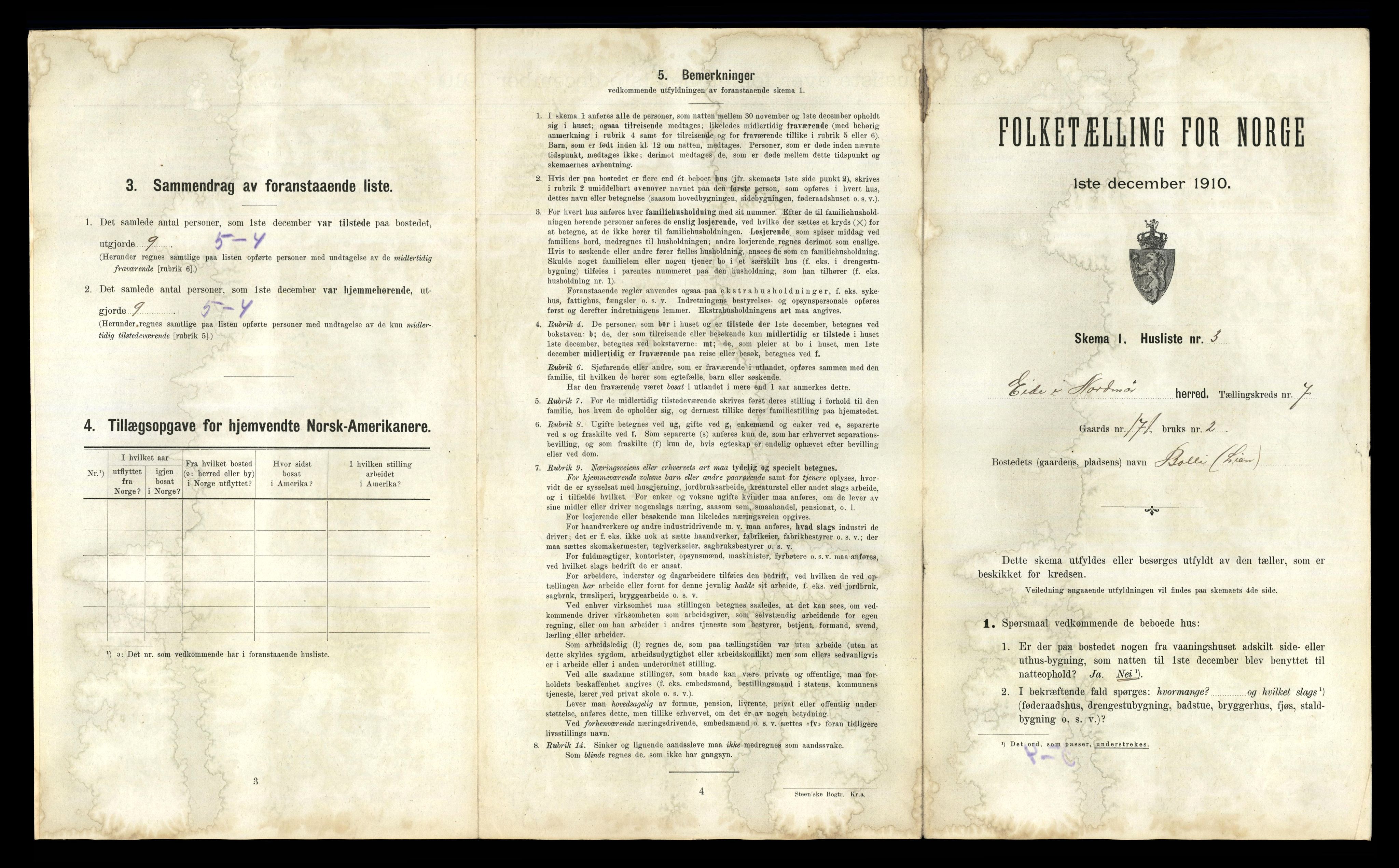 RA, 1910 census for Eide, 1910, p. 549