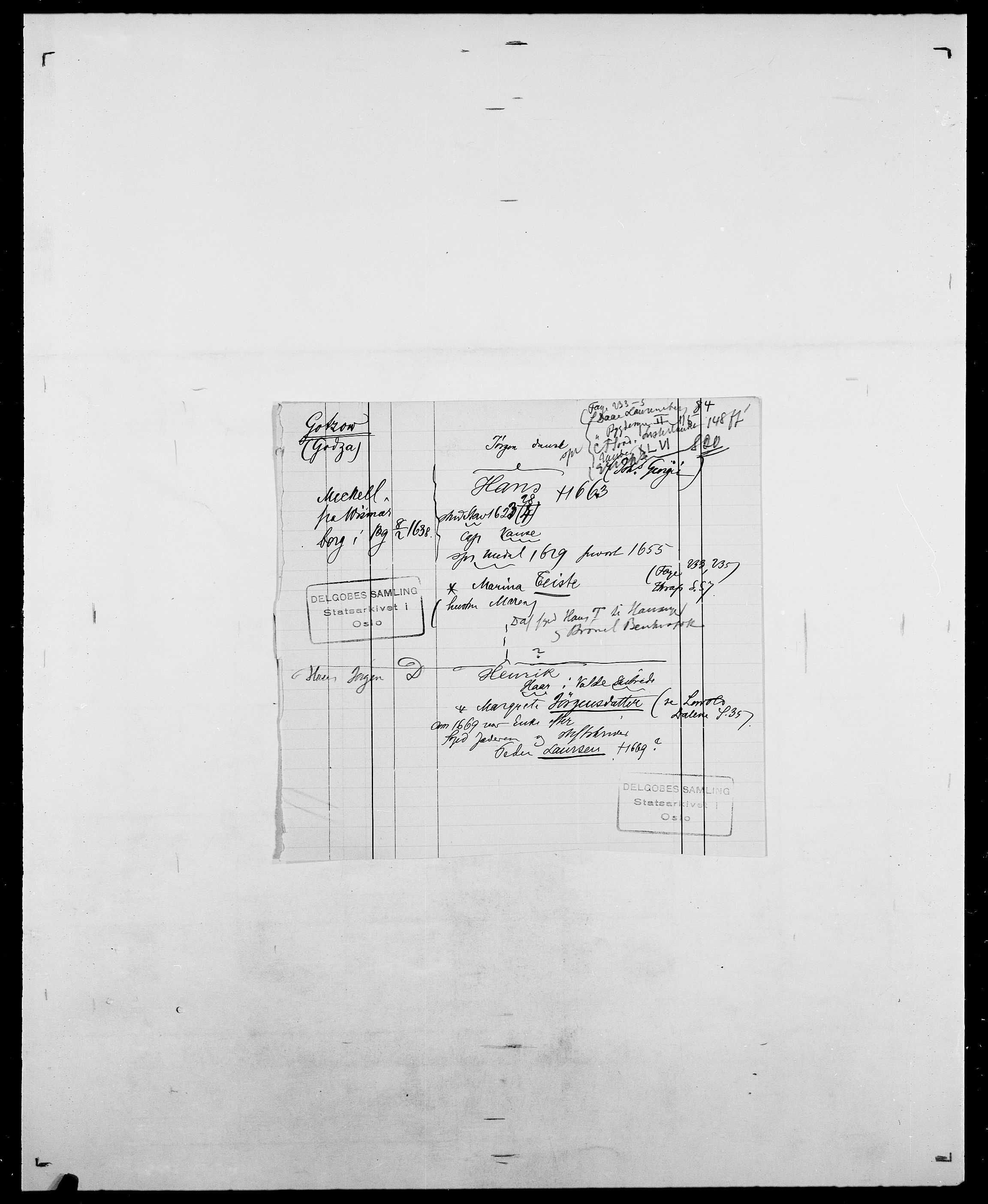 Delgobe, Charles Antoine - samling, AV/SAO-PAO-0038/D/Da/L0014: Giebdhausen - Grip, p. 415