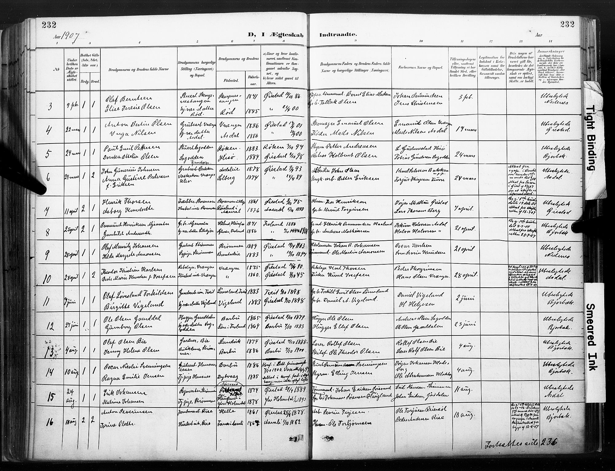 Øyestad sokneprestkontor, AV/SAK-1111-0049/F/Fa/L0018: Parish register (official) no. A 18, 1897-1907, p. 232