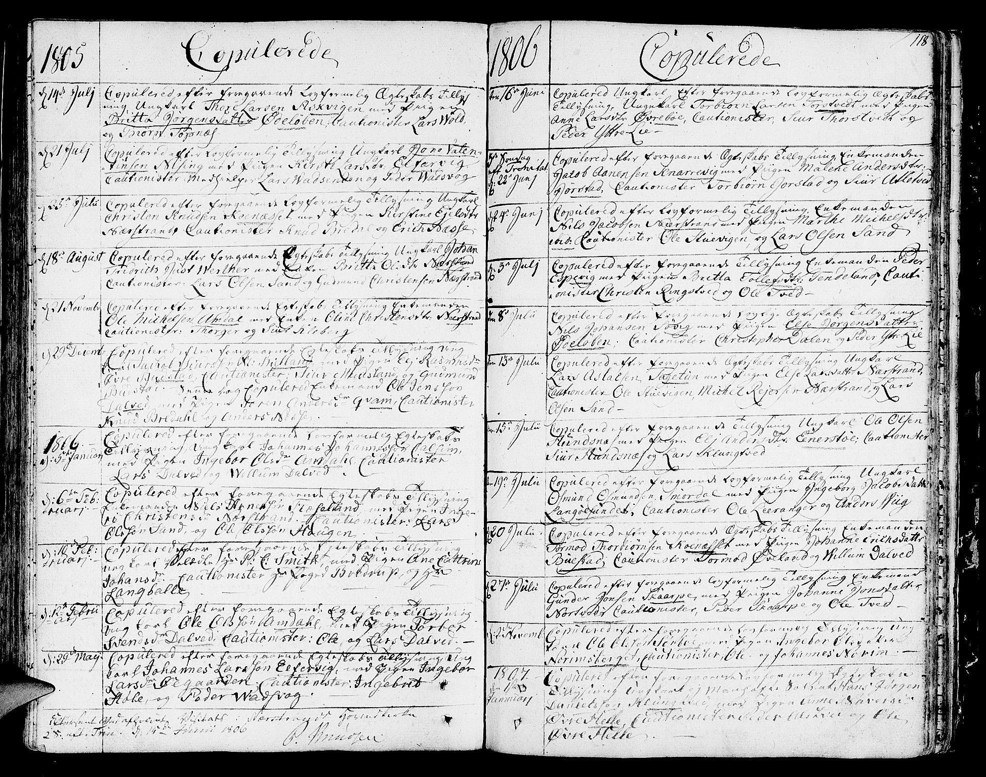 Nedstrand sokneprestkontor, SAST/A-101841/01/IV: Parish register (official) no. A 5, 1795-1816, p. 118