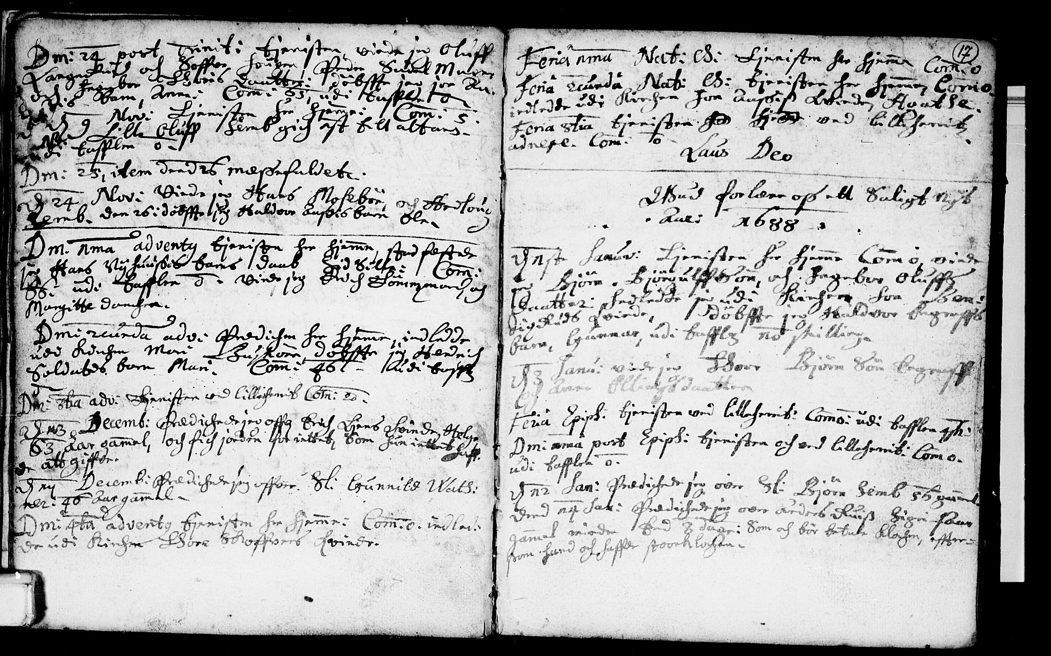 Heddal kirkebøker, SAKO/A-268/F/Fa/L0001: Parish register (official) no. I 1, 1648-1699, p. 17