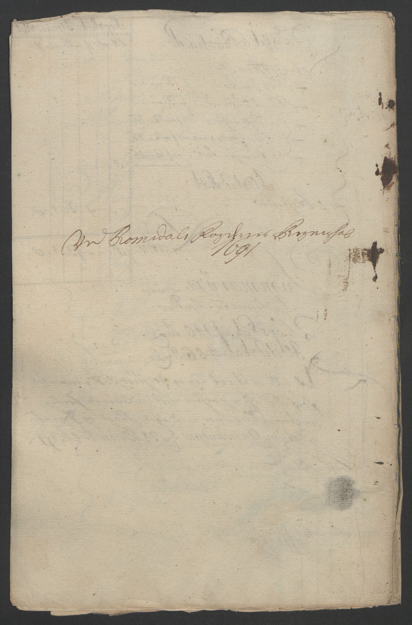 Rentekammeret inntil 1814, Reviderte regnskaper, Fogderegnskap, AV/RA-EA-4092/R55/L3649: Fogderegnskap Romsdal, 1690-1691, p. 279