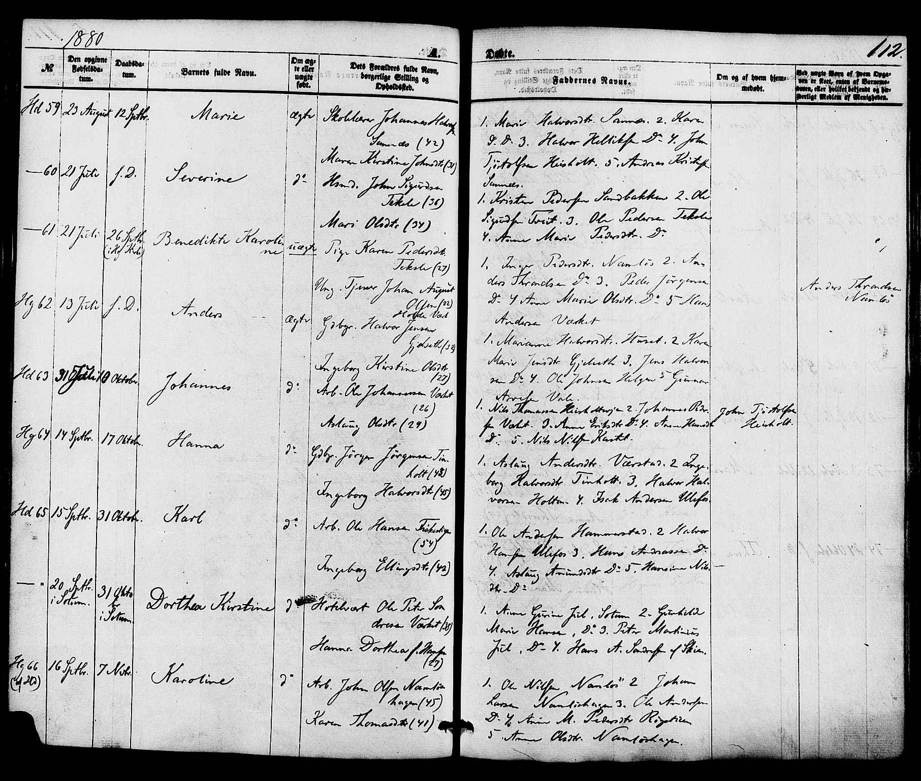 Holla kirkebøker, AV/SAKO-A-272/F/Fa/L0007: Parish register (official) no. 7, 1869-1881, p. 112