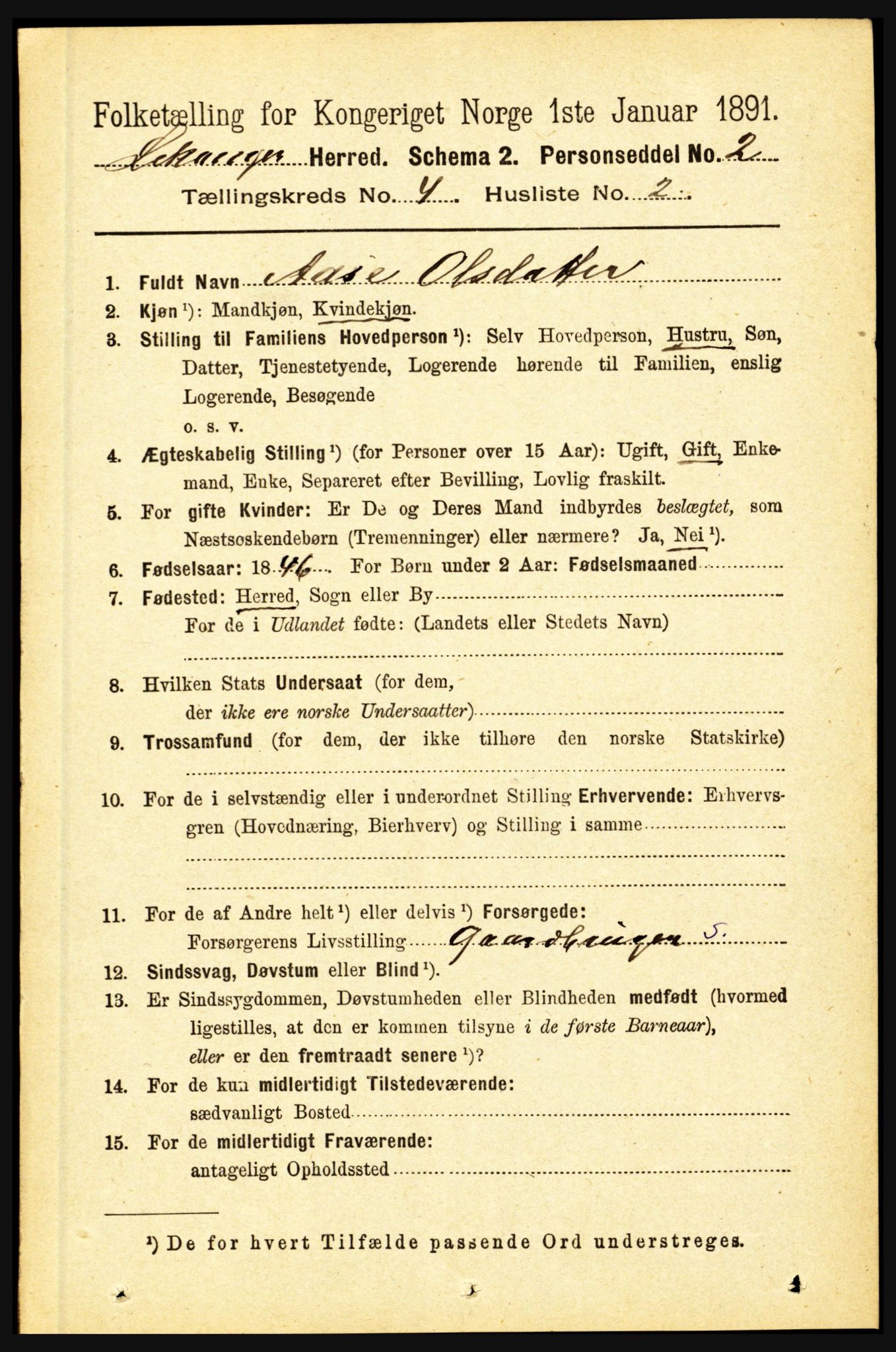 RA, 1891 census for 1419 Leikanger, 1891, p. 569