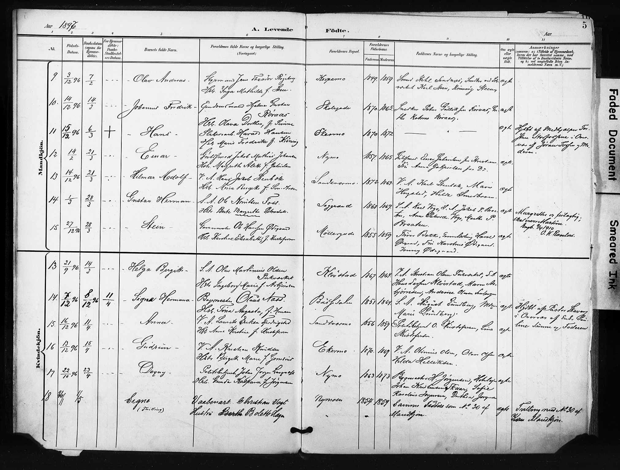 Kongsberg kirkebøker, SAKO/A-22/F/Fb/L0003: Parish register (official) no. II 3, 1896-1905, p. 5