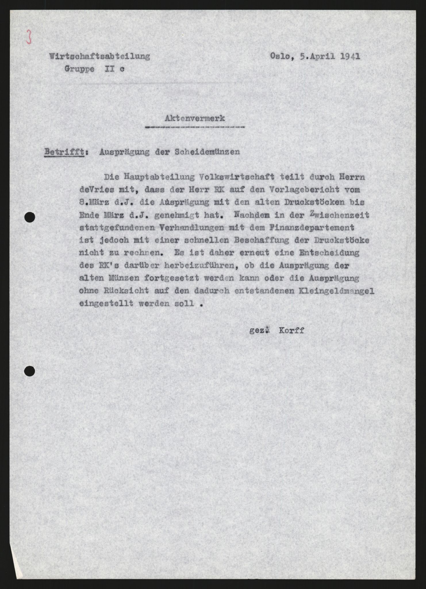 Forsvarets Overkommando. 2 kontor. Arkiv 11.4. Spredte tyske arkivsaker, AV/RA-RAFA-7031/D/Dar/Darb/L0003: Reichskommissariat - Hauptabteilung Vervaltung, 1940-1945, p. 1610