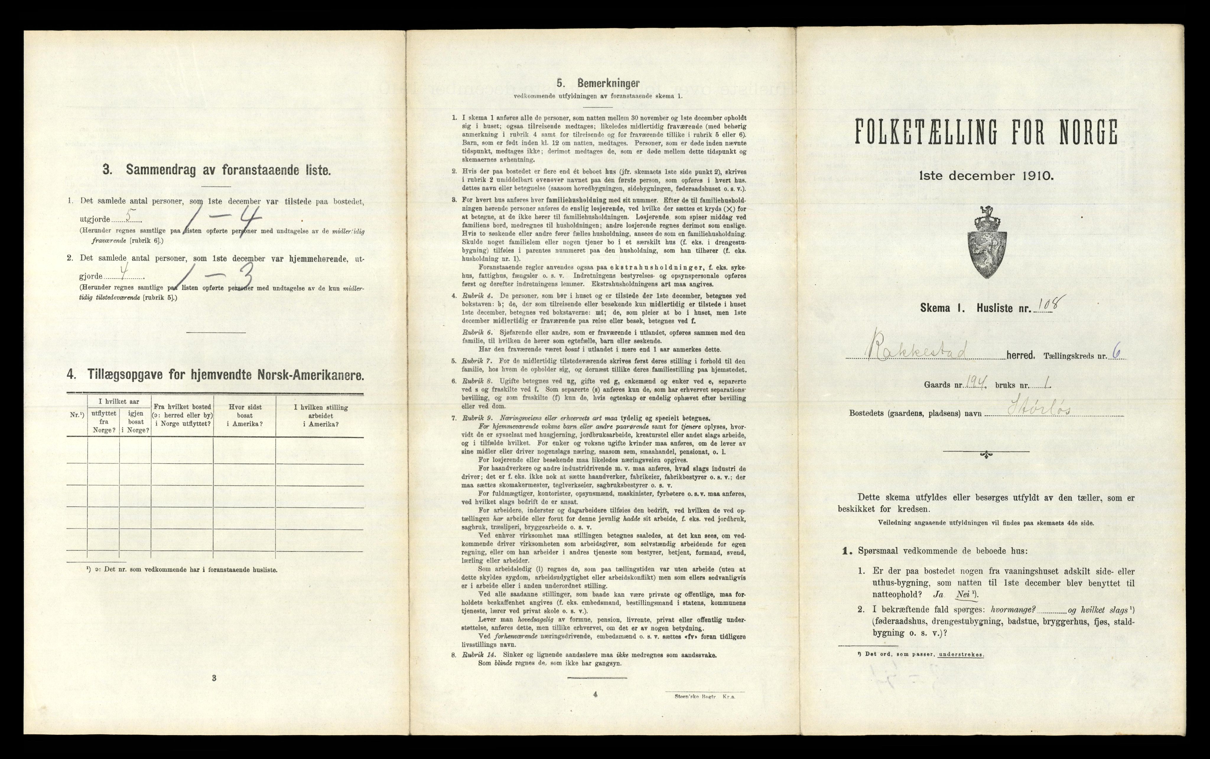 RA, 1910 census for Rakkestad, 1910, p. 1205