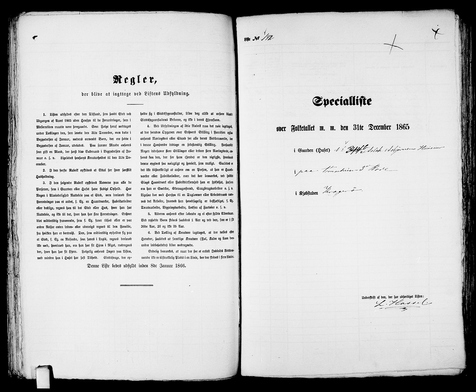 RA, 1865 census for Kragerø/Kragerø, 1865, p. 293