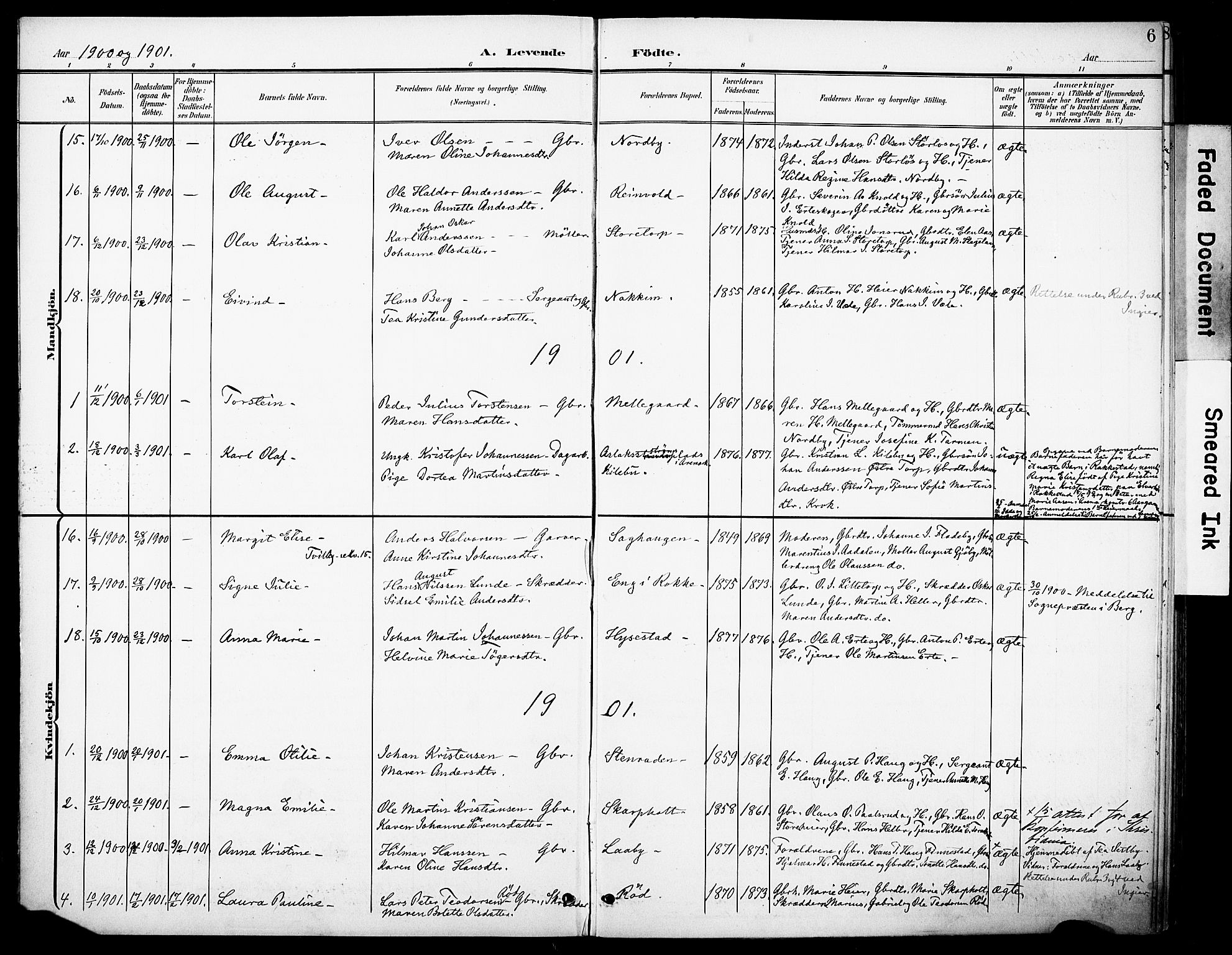 Rakkestad prestekontor Kirkebøker, AV/SAO-A-2008/F/Fb/L0002: Parish register (official) no. II 2, 1900-1920, p. 6