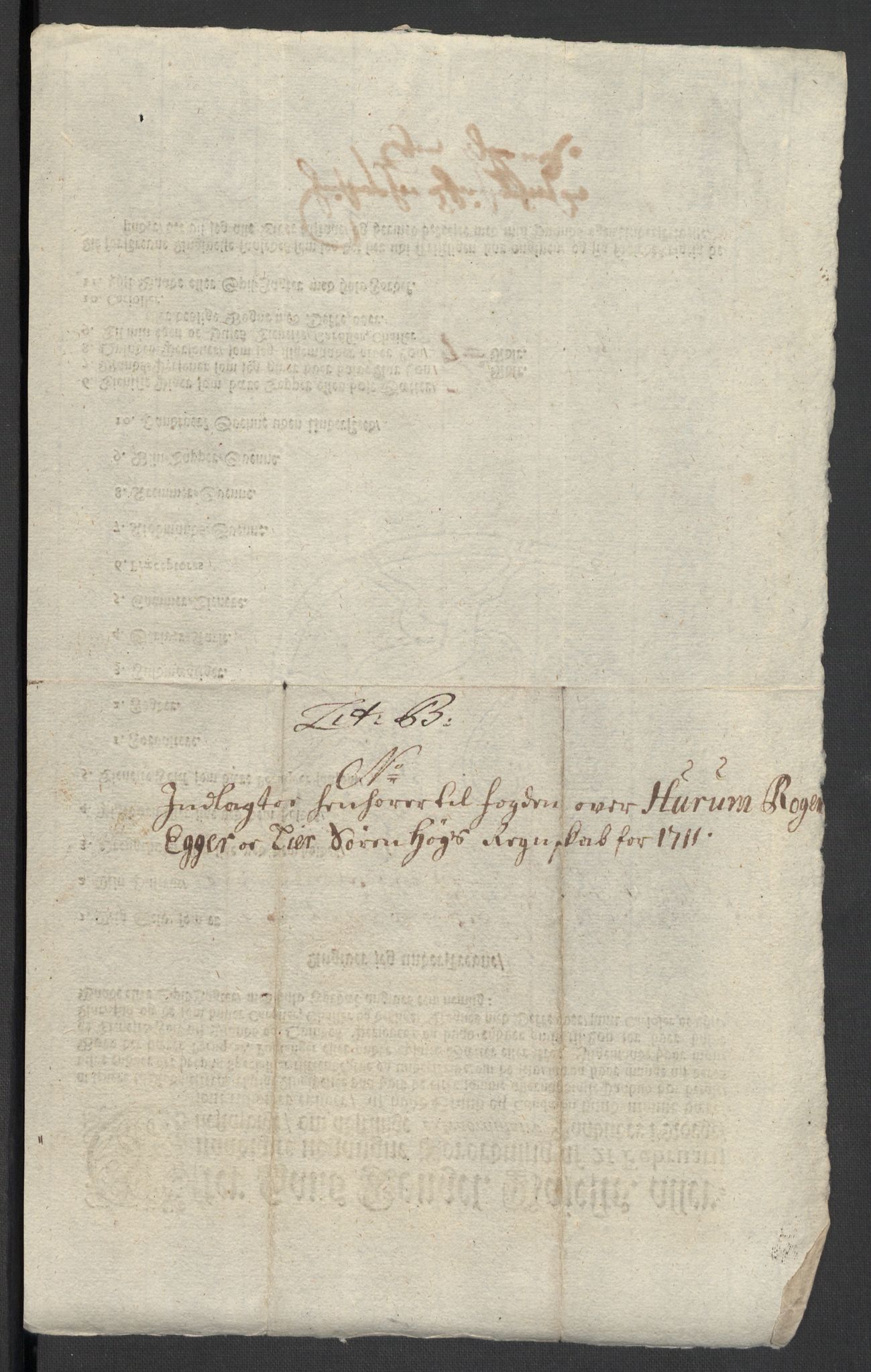 Rentekammeret inntil 1814, Reviderte regnskaper, Fogderegnskap, AV/RA-EA-4092/R31/L1706: Fogderegnskap Hurum, Røyken, Eiker, Lier og Buskerud, 1711, p. 96