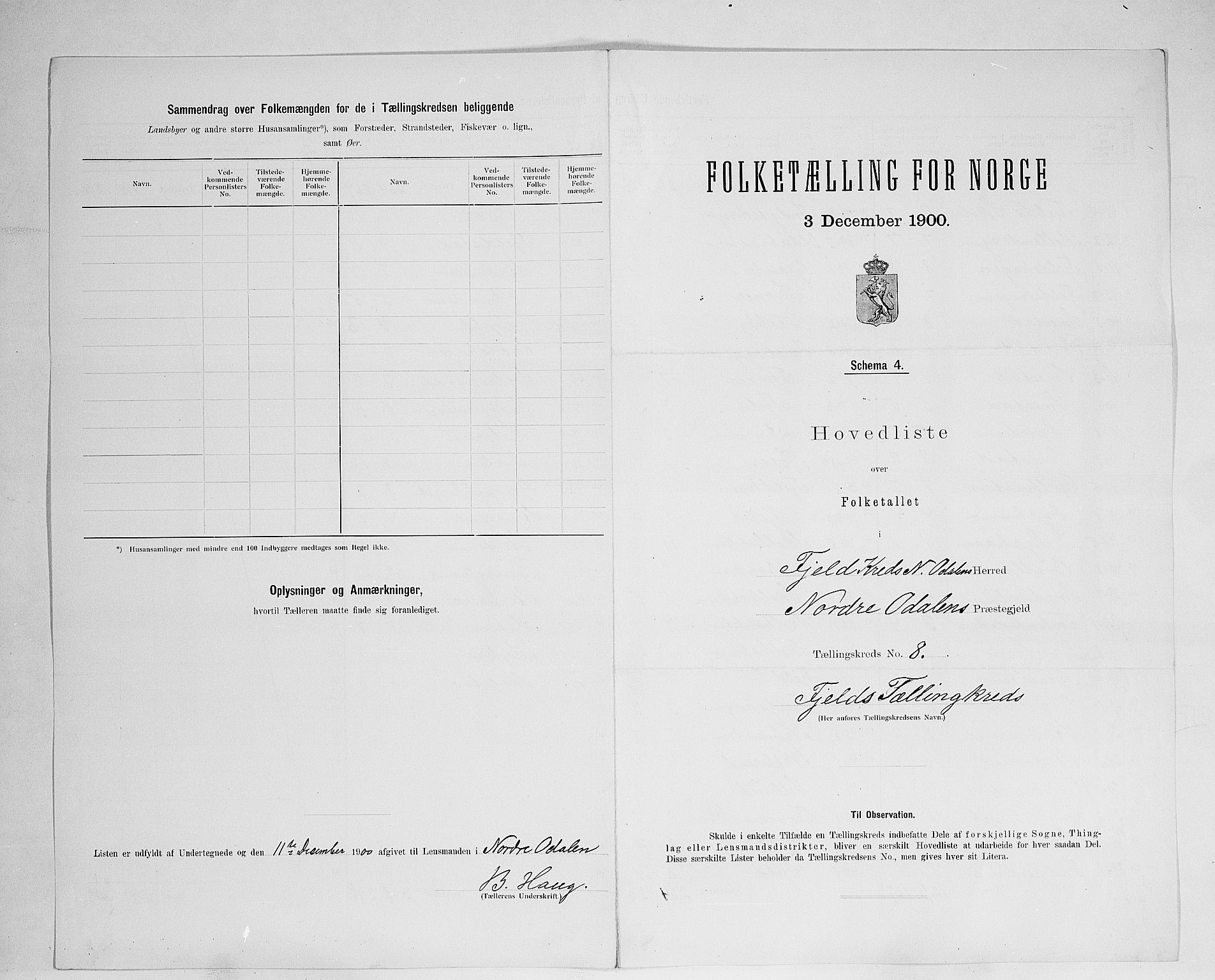 SAH, 1900 census for Nord-Odal, 1900, p. 30