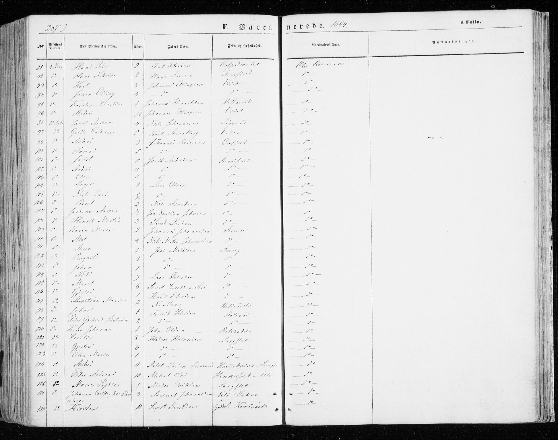 Skjervøy sokneprestkontor, AV/SATØ-S-1300/H/Ha/Haa/L0007kirke: Parish register (official) no. 7, 1860-1870, p. 207