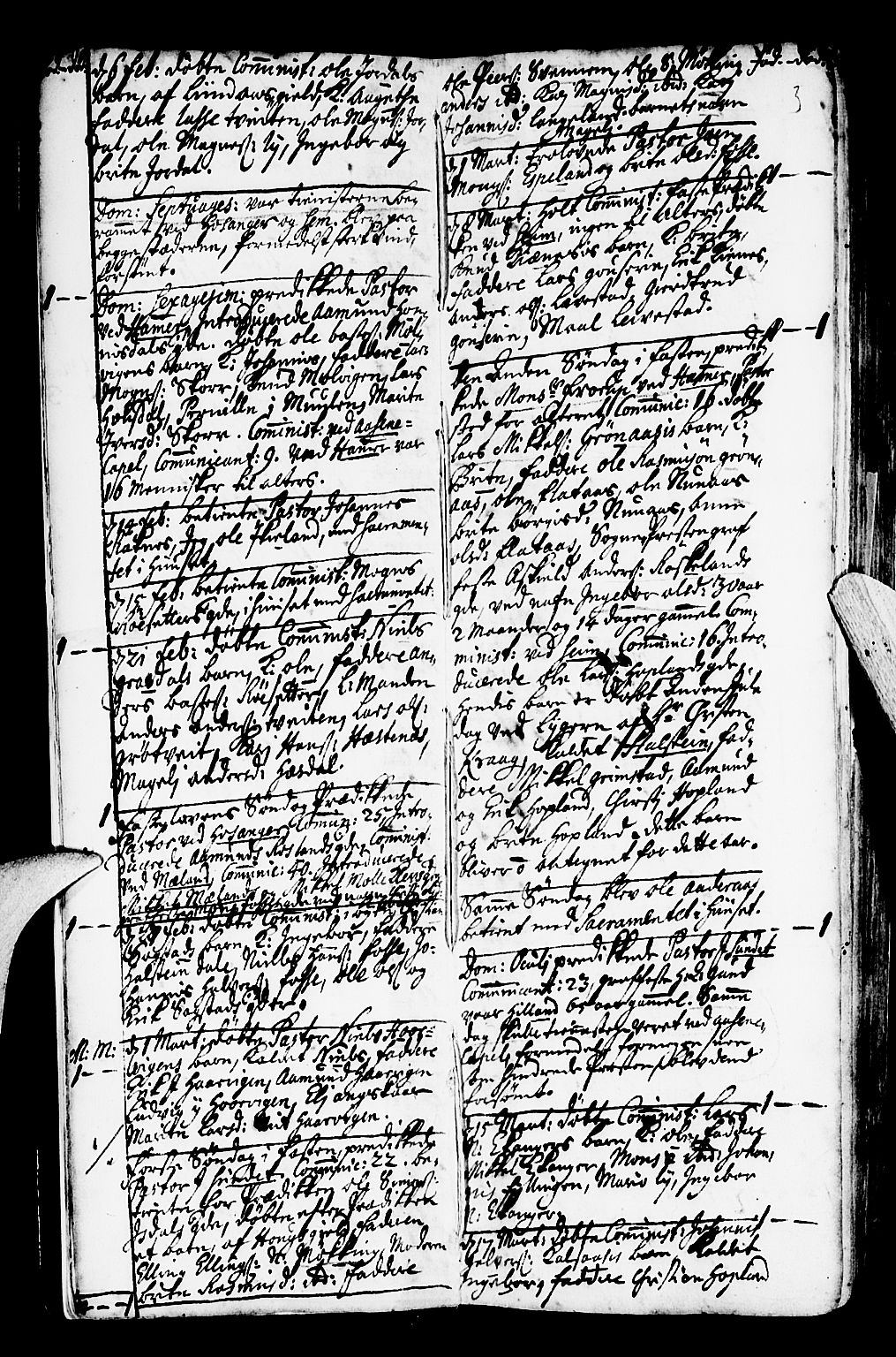 Hamre sokneprestembete, AV/SAB-A-75501/H/Ha/Haa/Haaa/L0004: Parish register (official) no. A 4, 1727-1733, p. 3