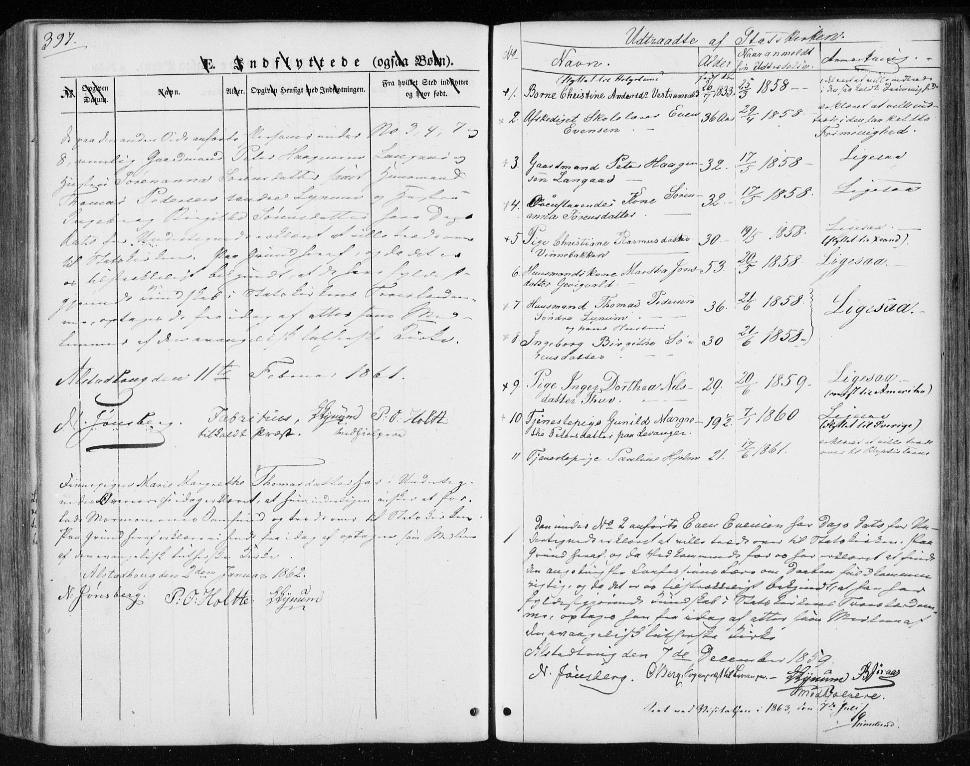 Ministerialprotokoller, klokkerbøker og fødselsregistre - Nord-Trøndelag, SAT/A-1458/717/L0154: Parish register (official) no. 717A07 /1, 1850-1862, p. 397