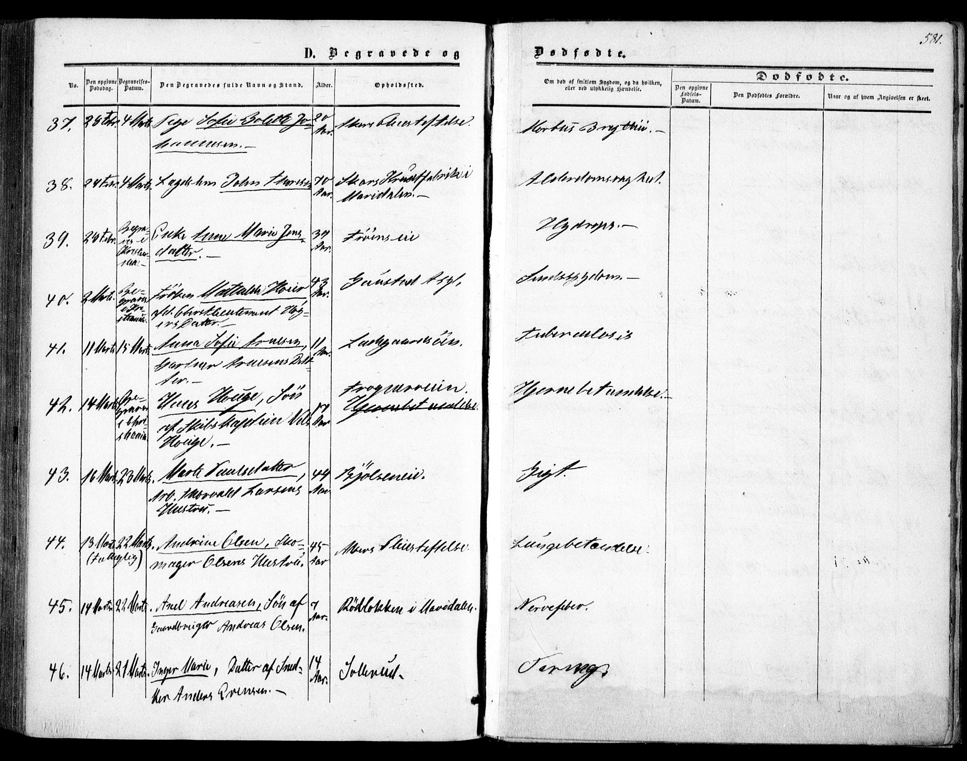 Vestre Aker prestekontor Kirkebøker, AV/SAO-A-10025/F/Fa/L0002: Parish register (official) no. 2, 1855-1877, p. 581